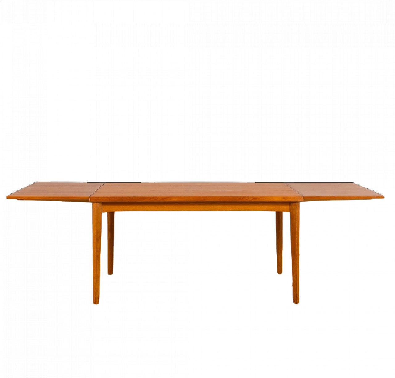 Dining table in teak  with two extensions by Henning Kjaernulf, 1960s 11