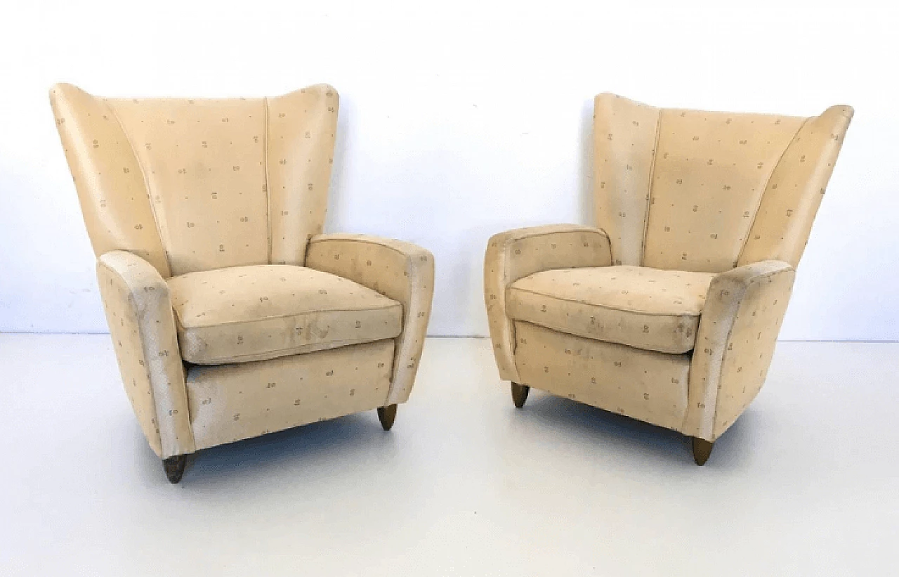 Pair of armchairs and sofa by Paolo Buffa, 1960s 6