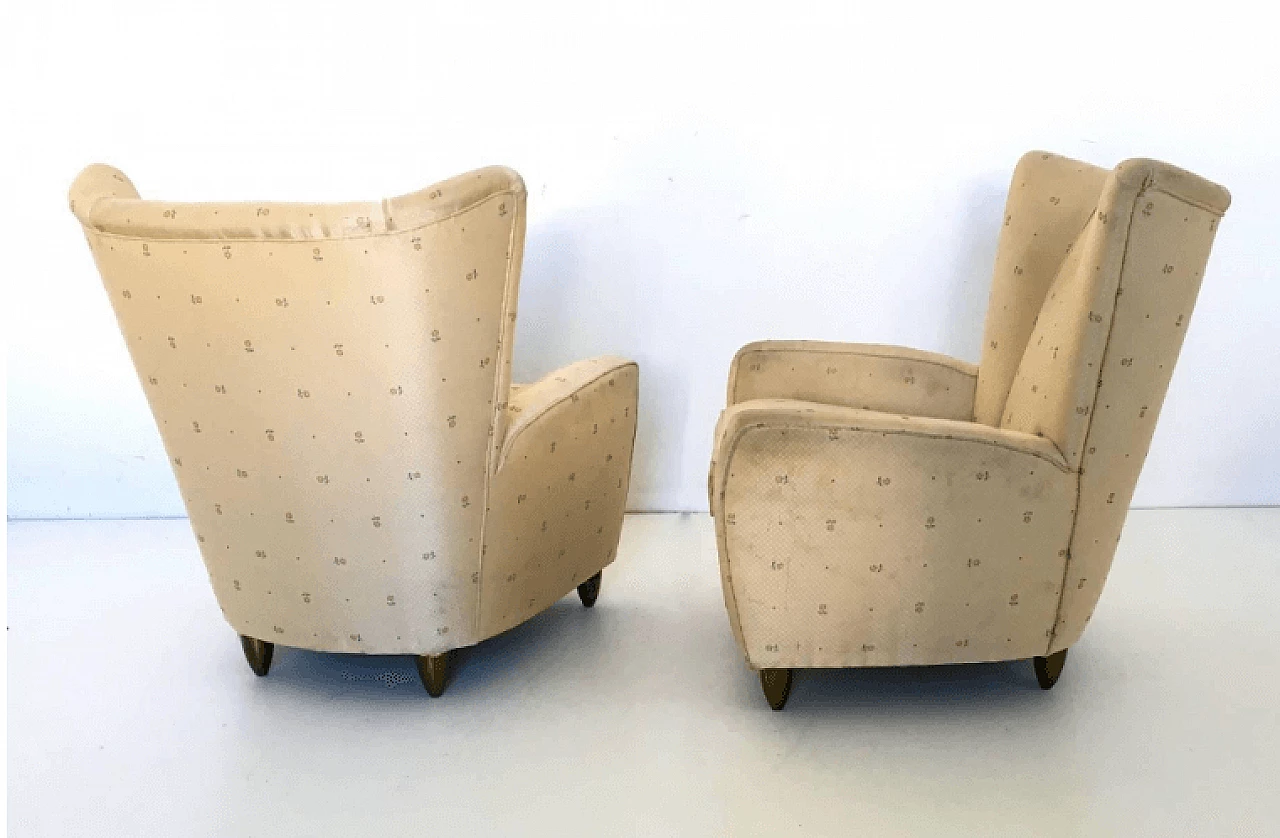 Pair of armchairs and sofa by Paolo Buffa, 1960s 7