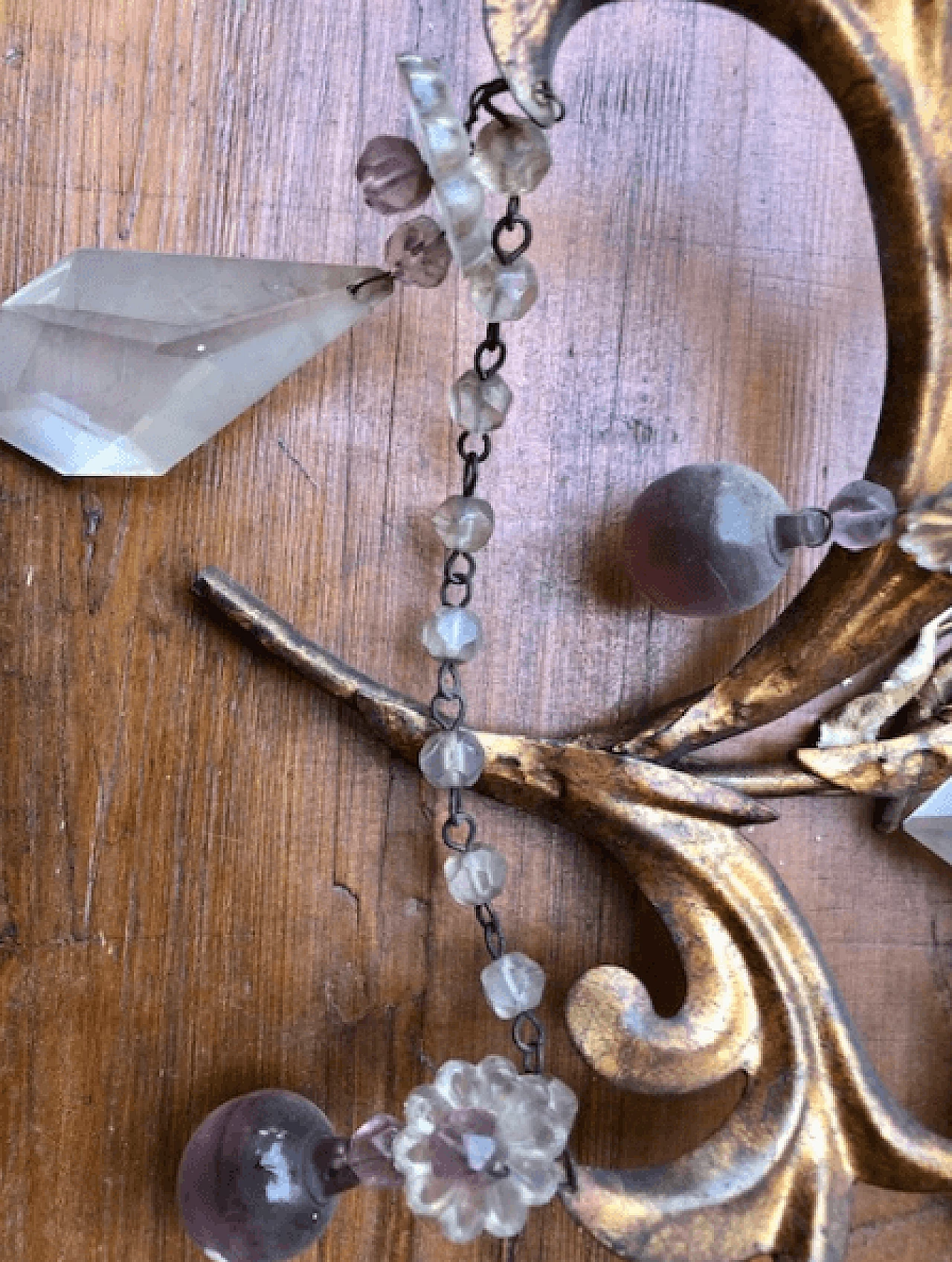 Coppia di applique in metallo dorato, '800 2