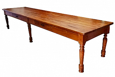 Grande tavolo rustico da lavoro in legno, '800