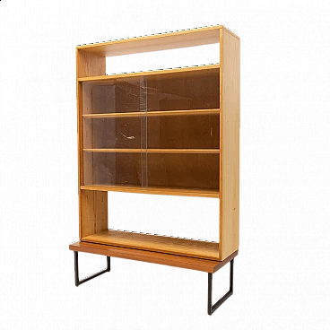Mahogany bookcase with glass top, 1970s