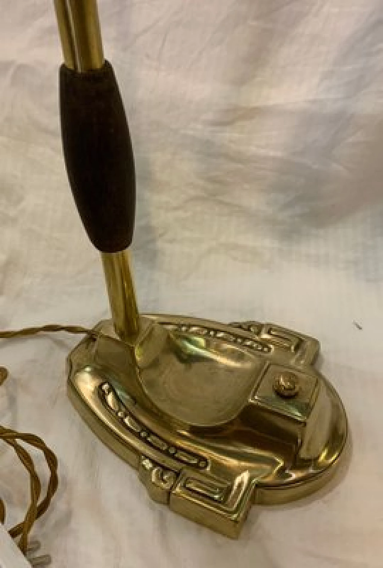 Churchill brass and bronze table lamp, 1920s 4