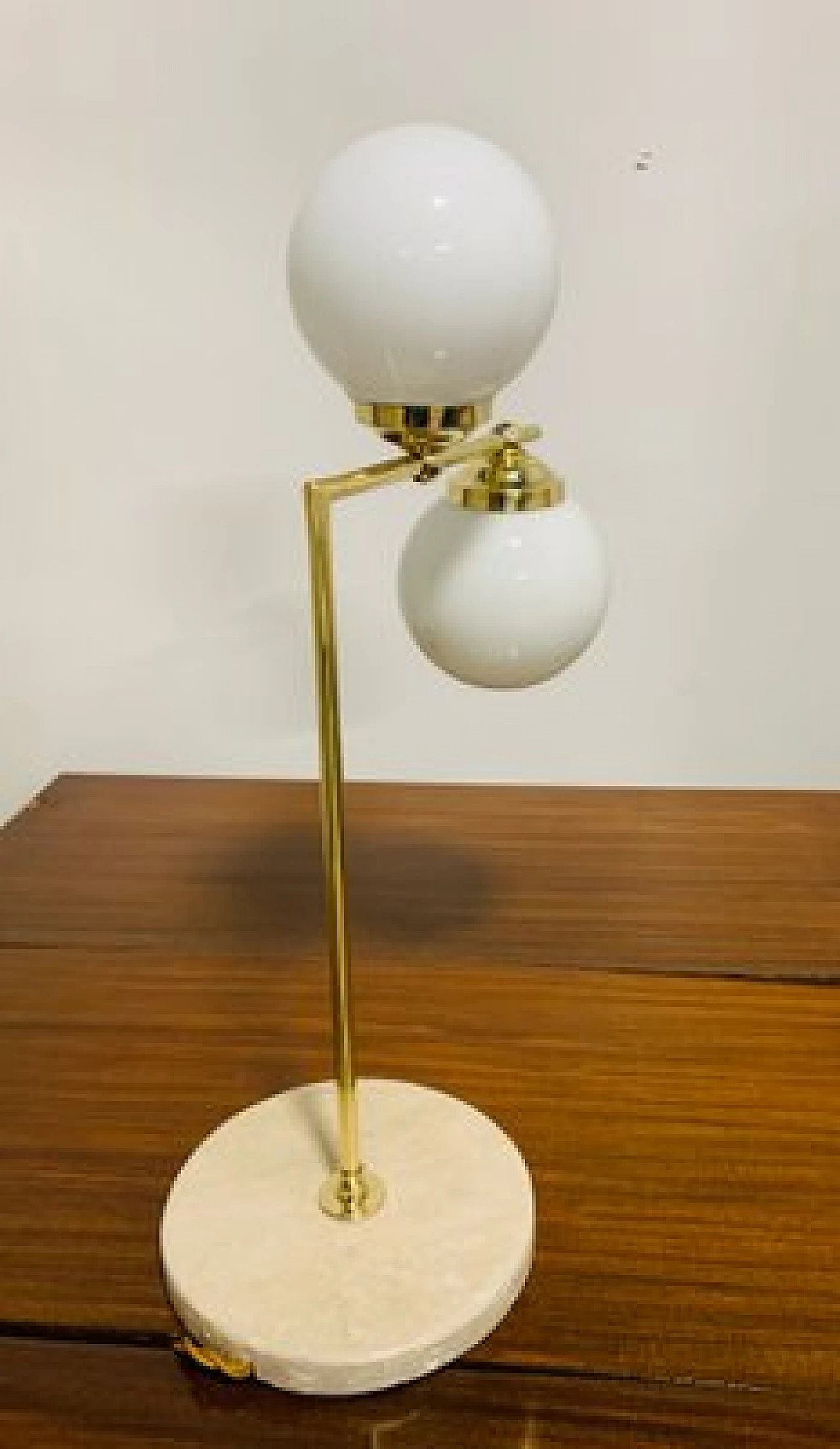Lampada da tavolo con base in marmo, anni '40 3