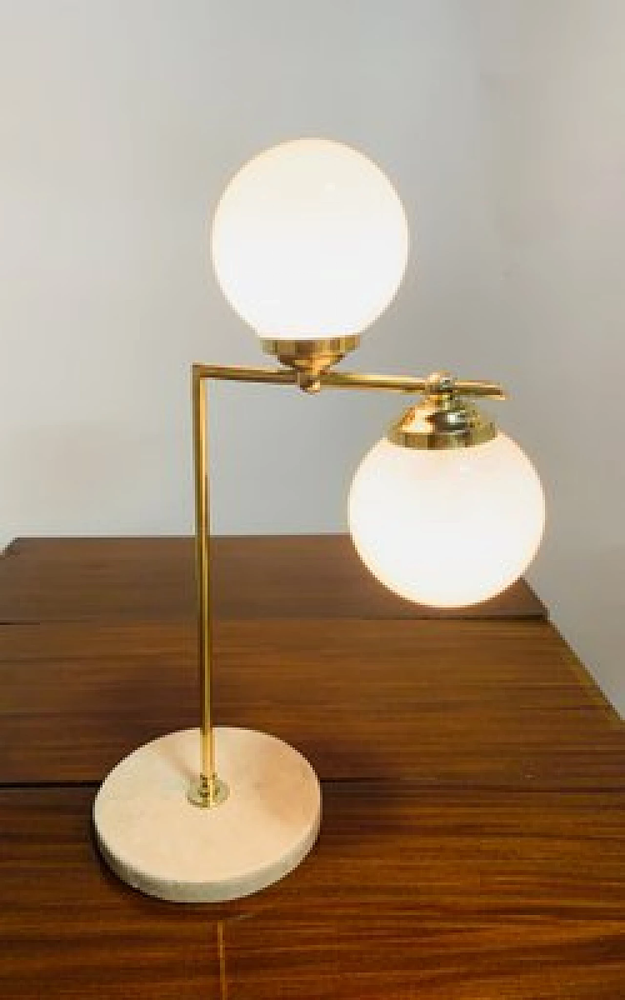 Lampada da tavolo con base in marmo, anni '40 7