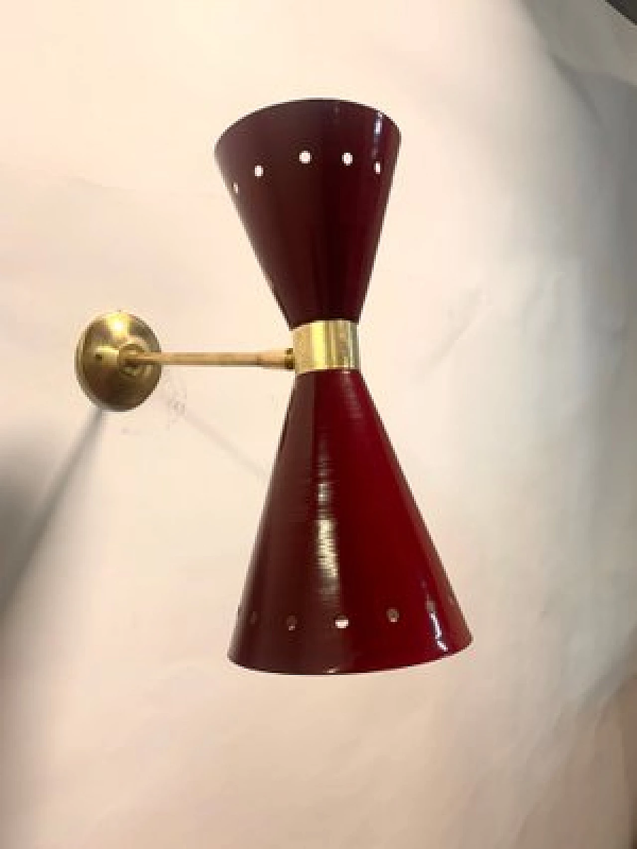 Diablo brass wall lamp, 1950s 4