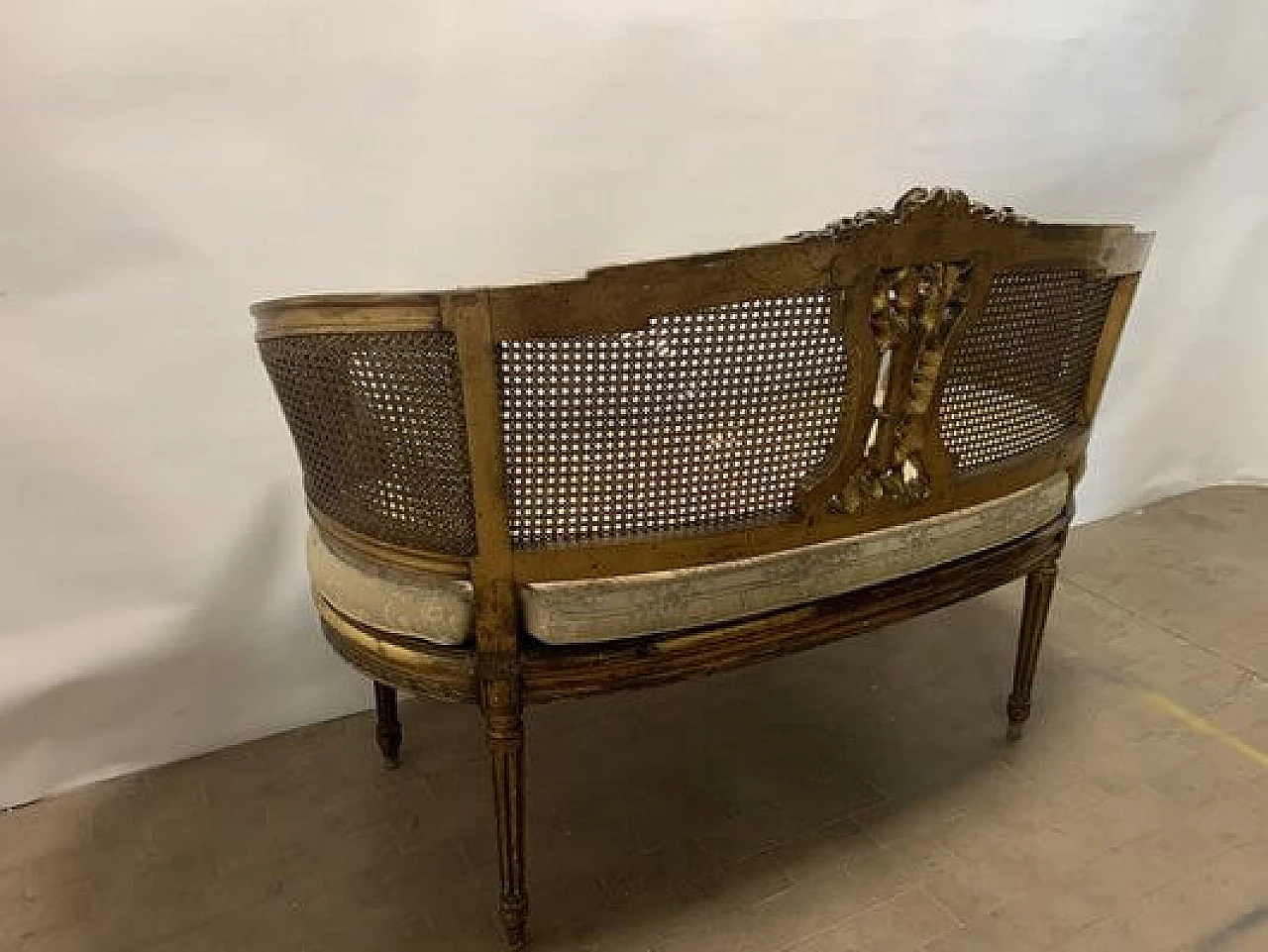 French sofa lacquered in gold, late 19th century 6