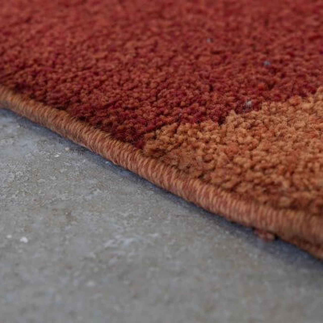 Fabric rug in shades of orange, 1970s 3