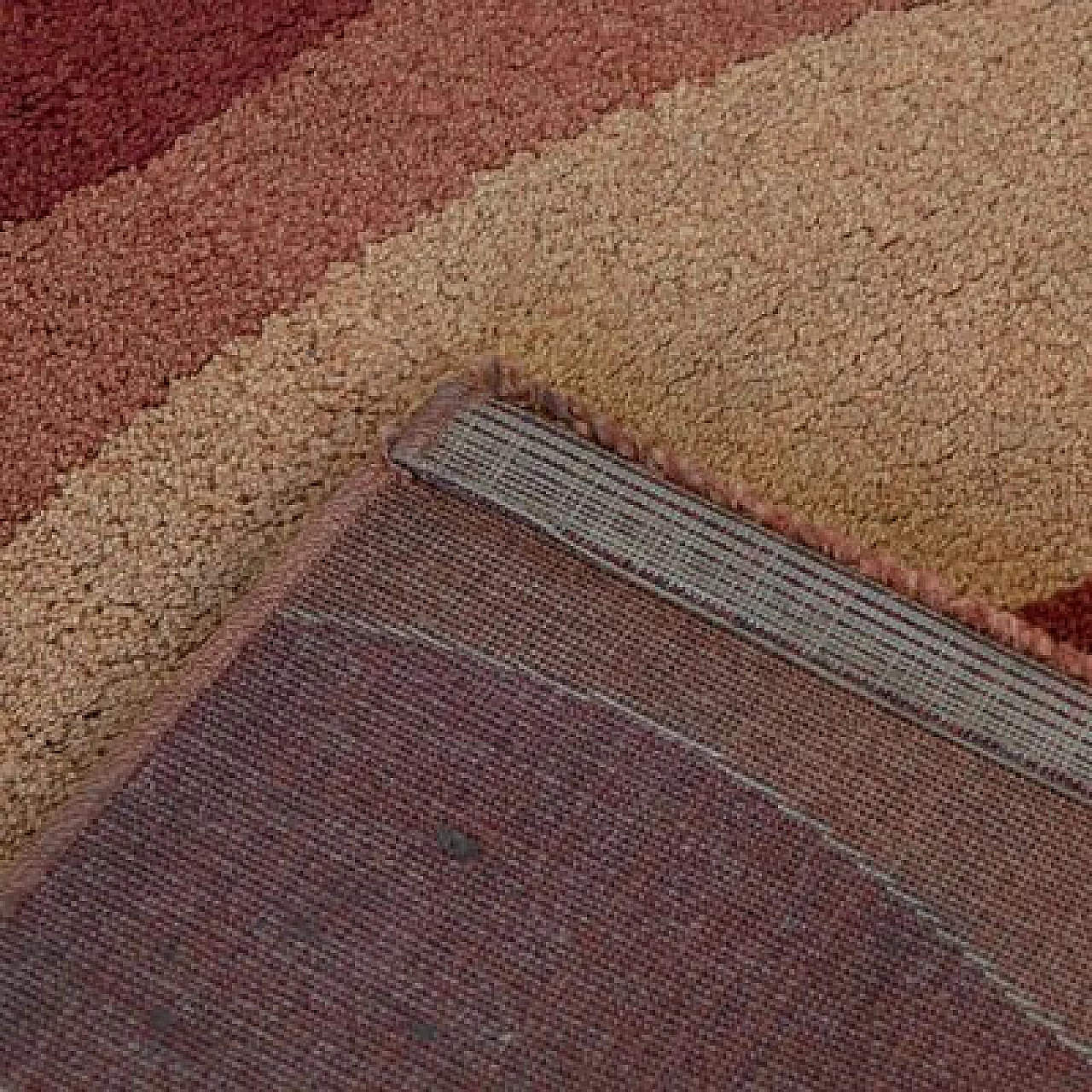 Fabric rug in shades of orange, 1970s 11