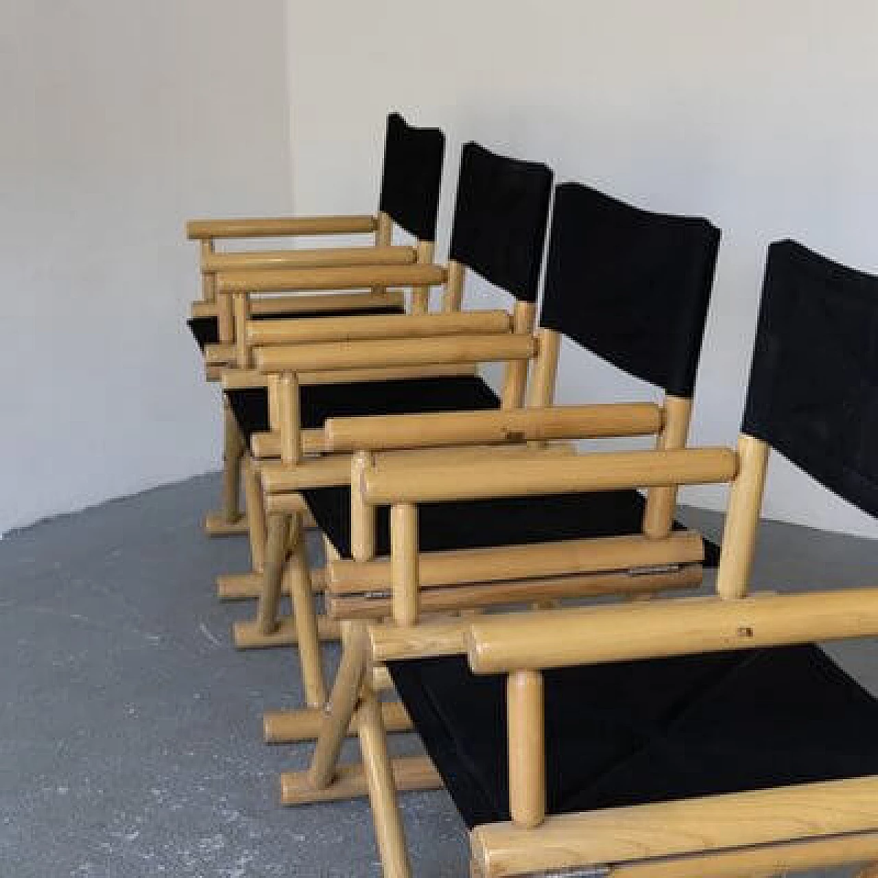 4 Ash and fabric chairs, 1970s 4