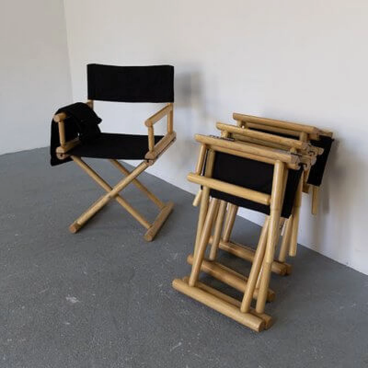 4 Ash and fabric chairs, 1970s 5