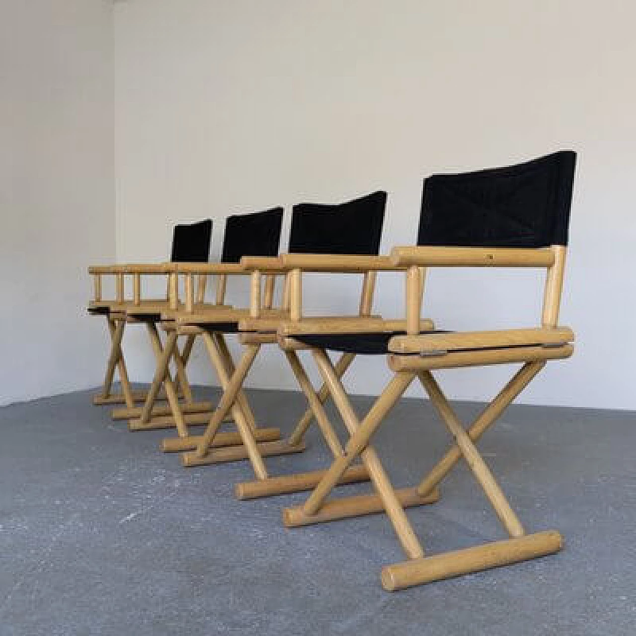 4 Ash and fabric chairs, 1970s 11