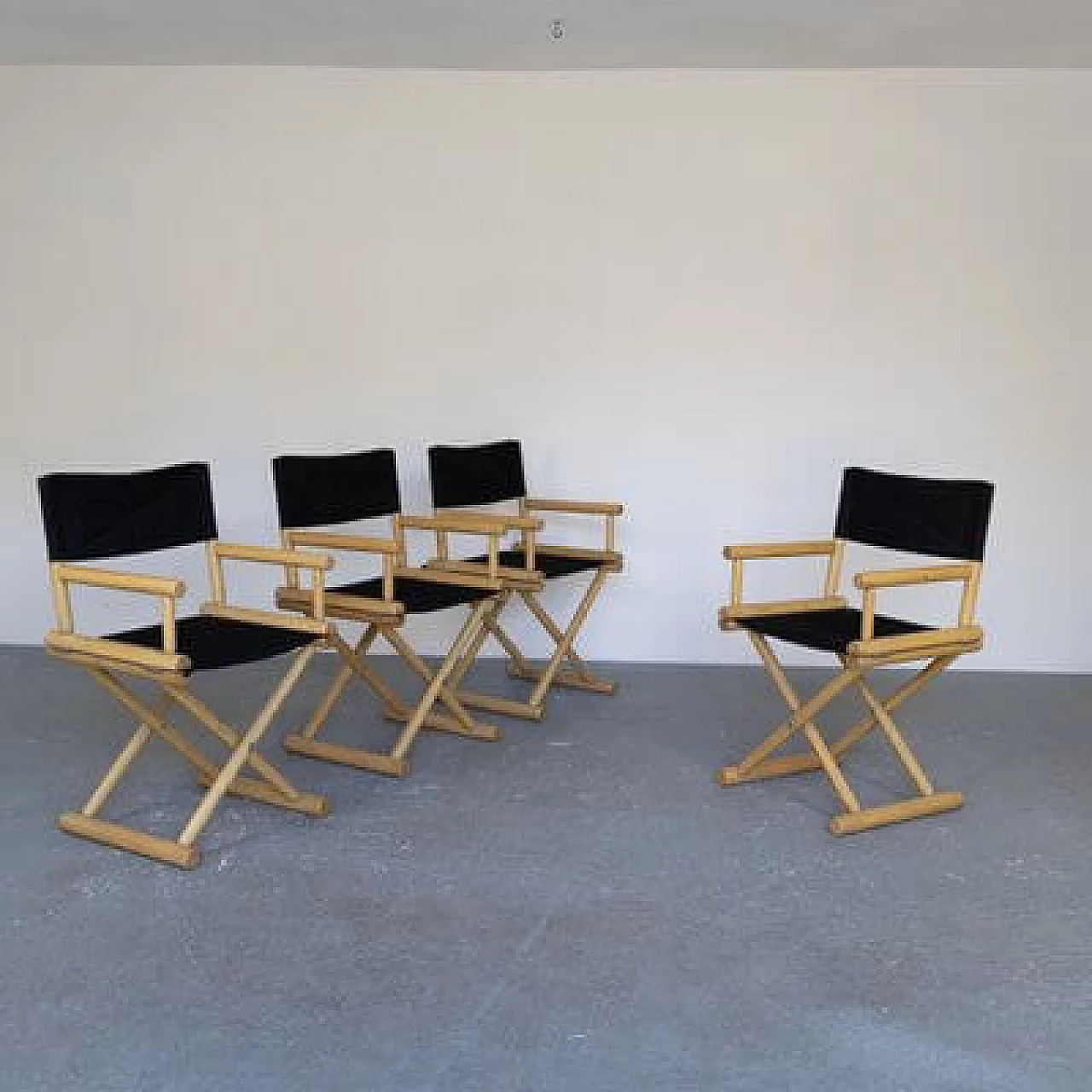 4 Ash and fabric chairs, 1970s 12