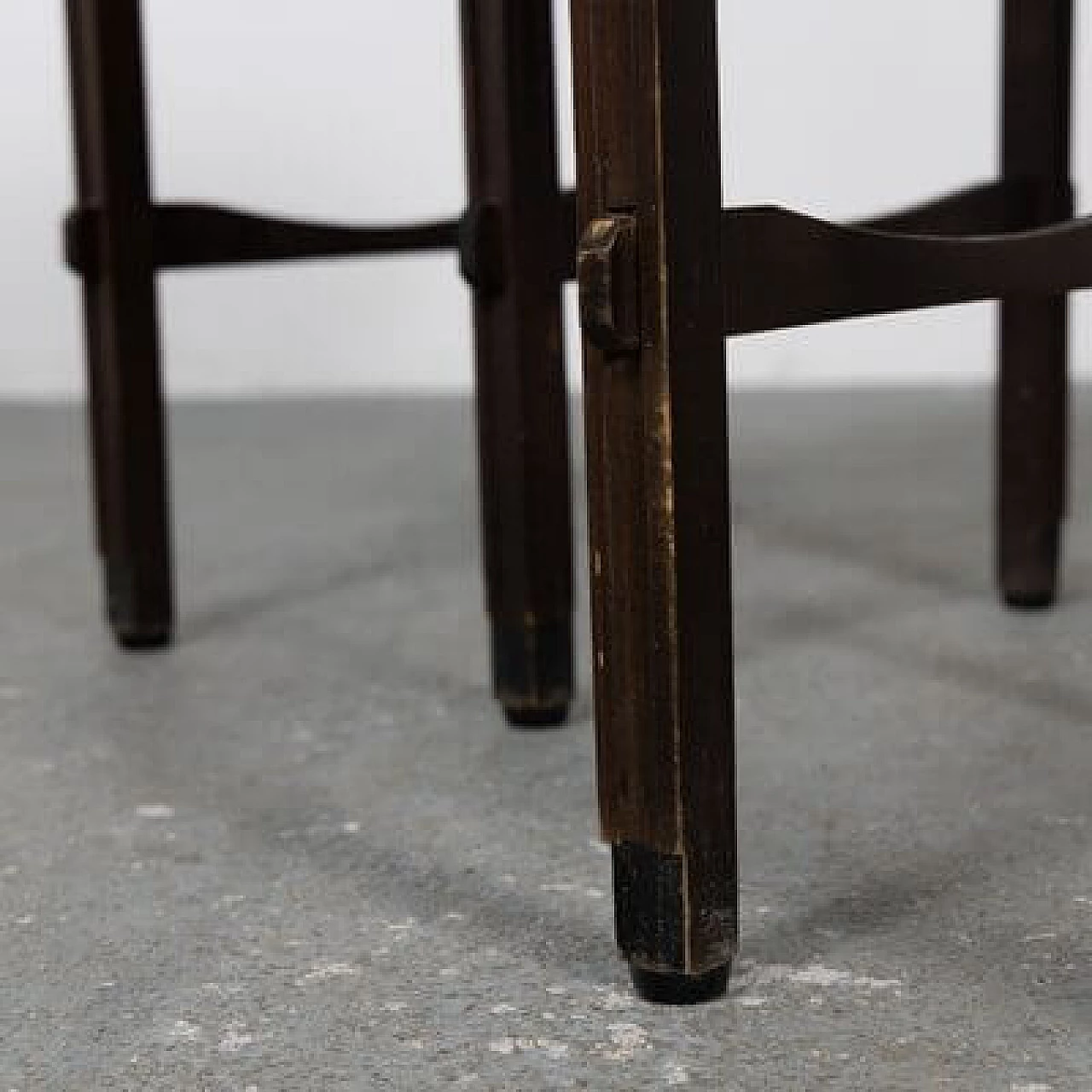 Pair of beech and fabric stools, 1950s 3