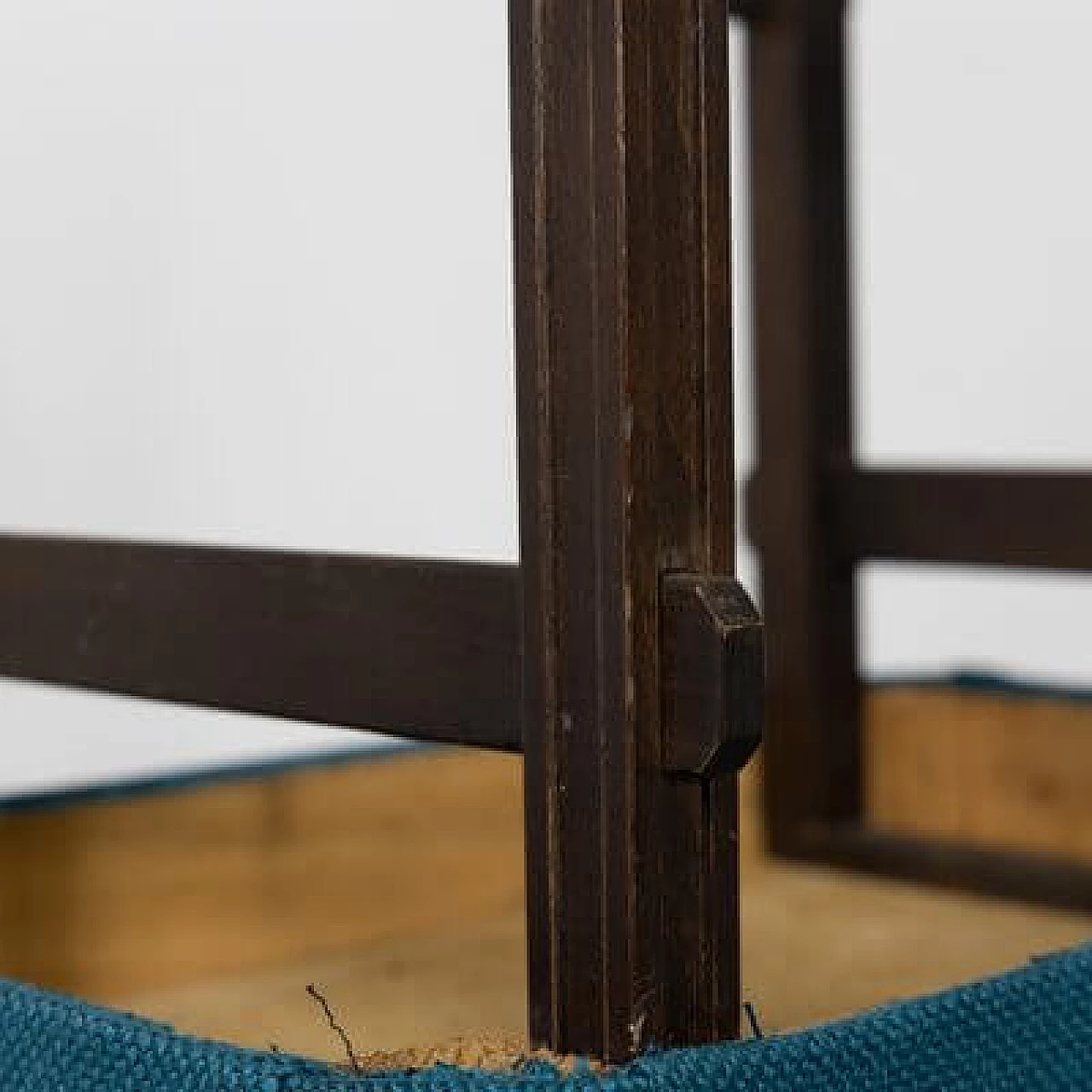 Pair of beech and fabric stools, 1950s 6