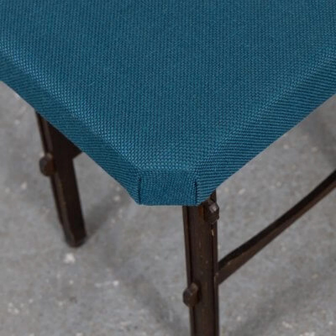 Pair of beech and fabric stools, 1950s 9