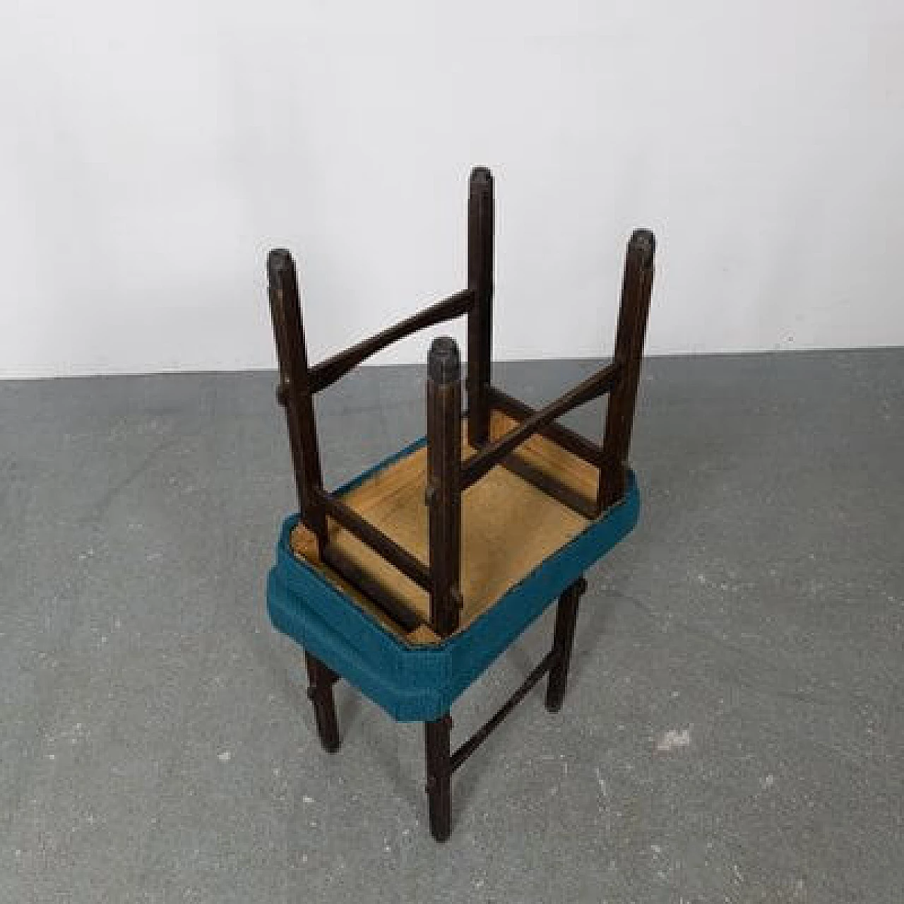 Pair of beech and fabric stools, 1950s 16