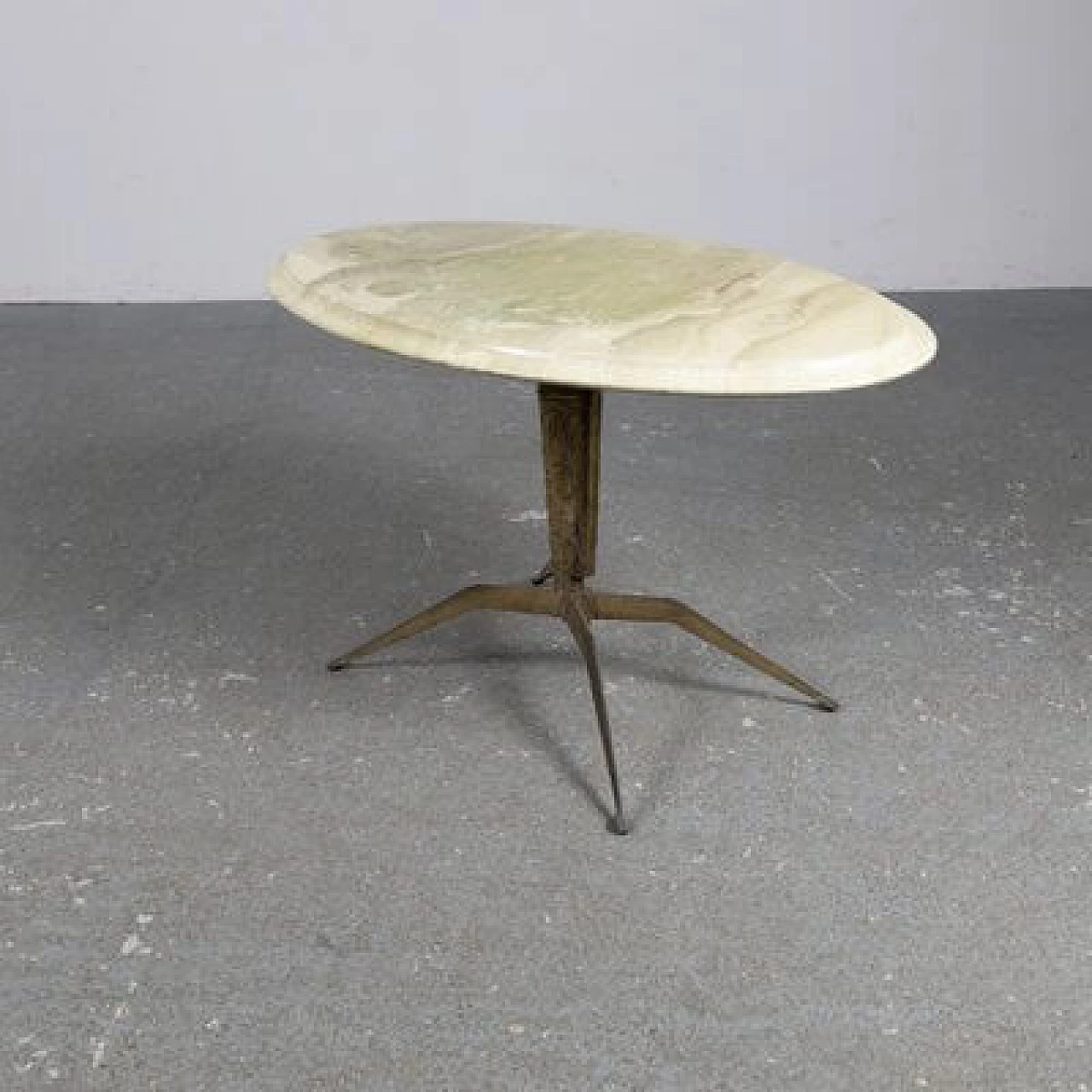 Round table with brass base, 1950s 2