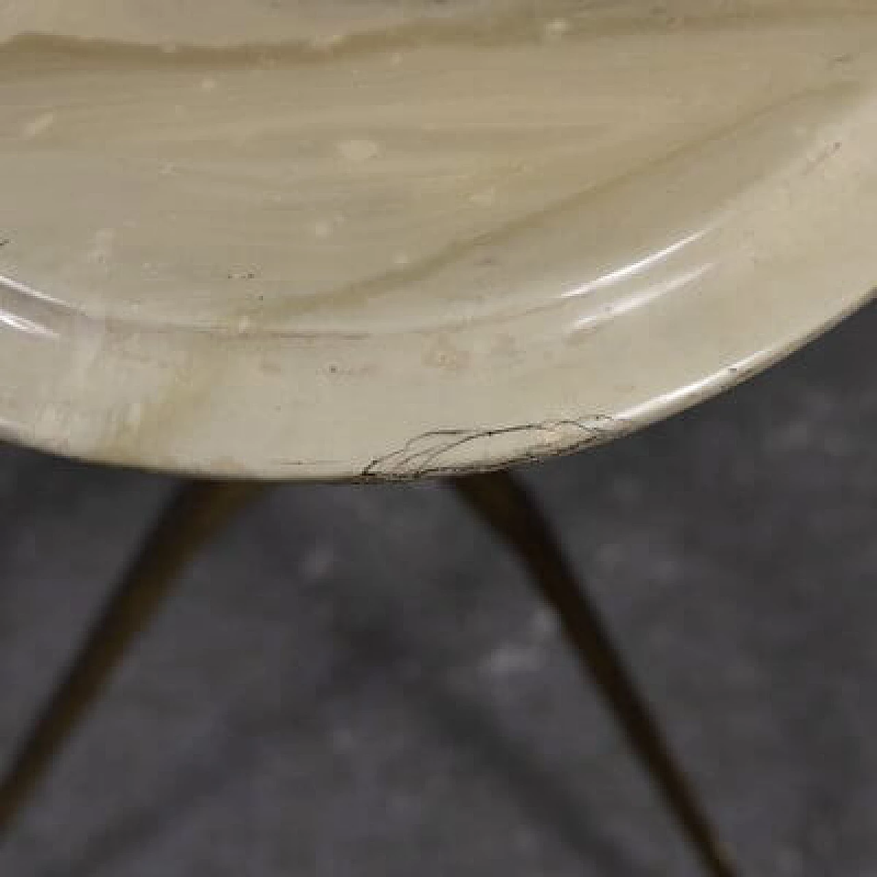 Round table with brass base, 1950s 4