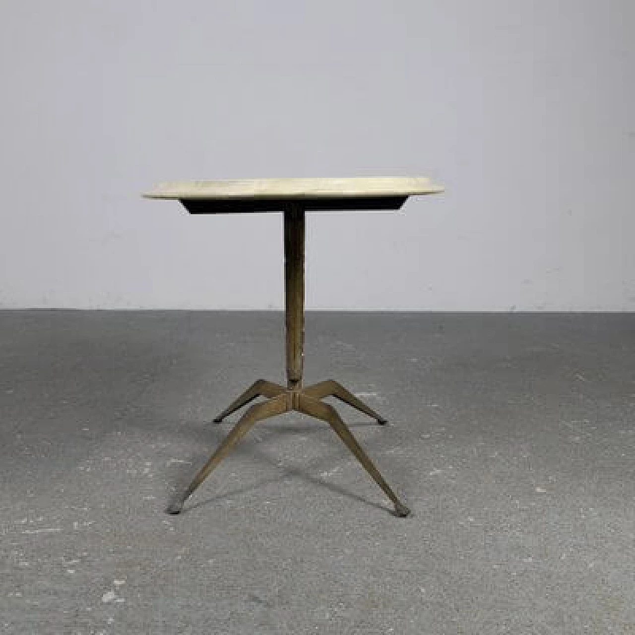 Round table with brass base, 1950s 6