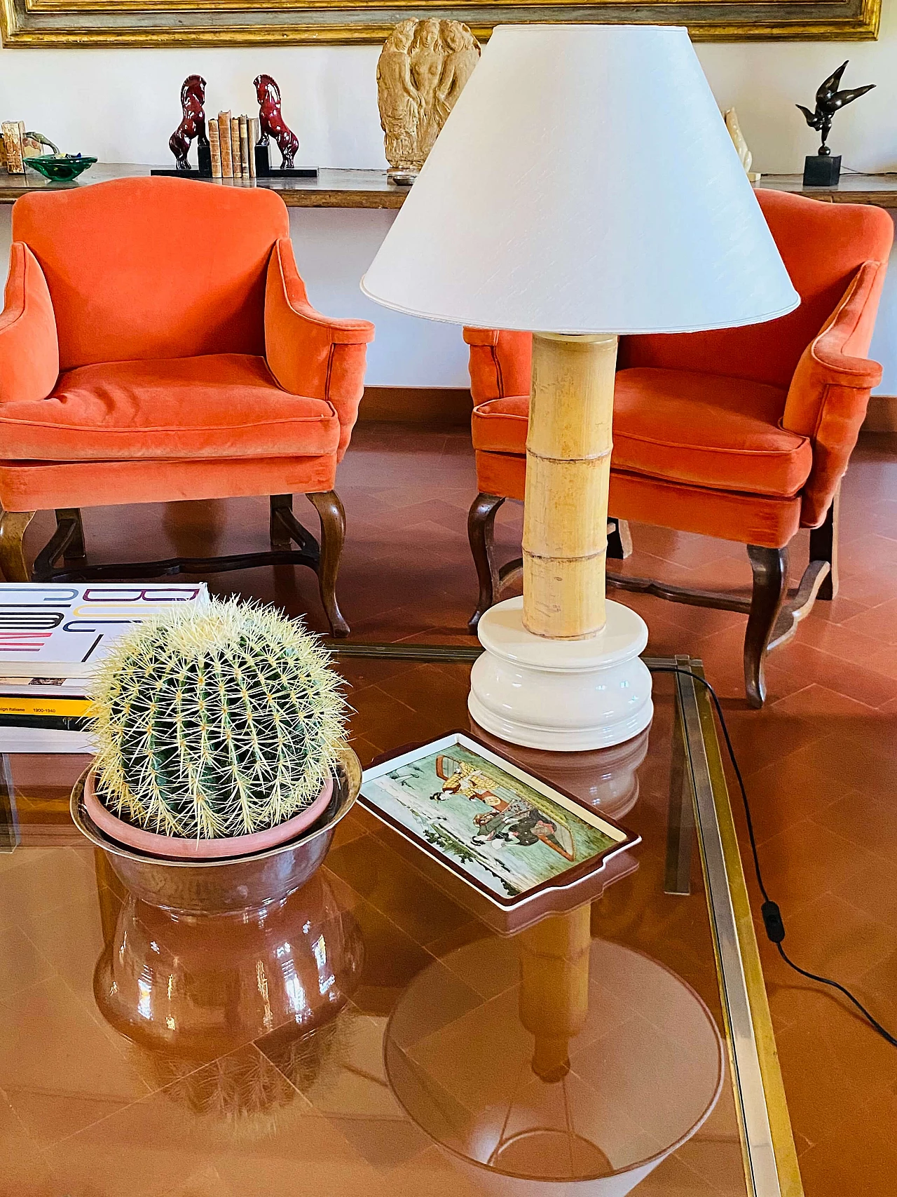 RCM 1867 Ravarini Castoldi bamboo table lamp, 1970s 4