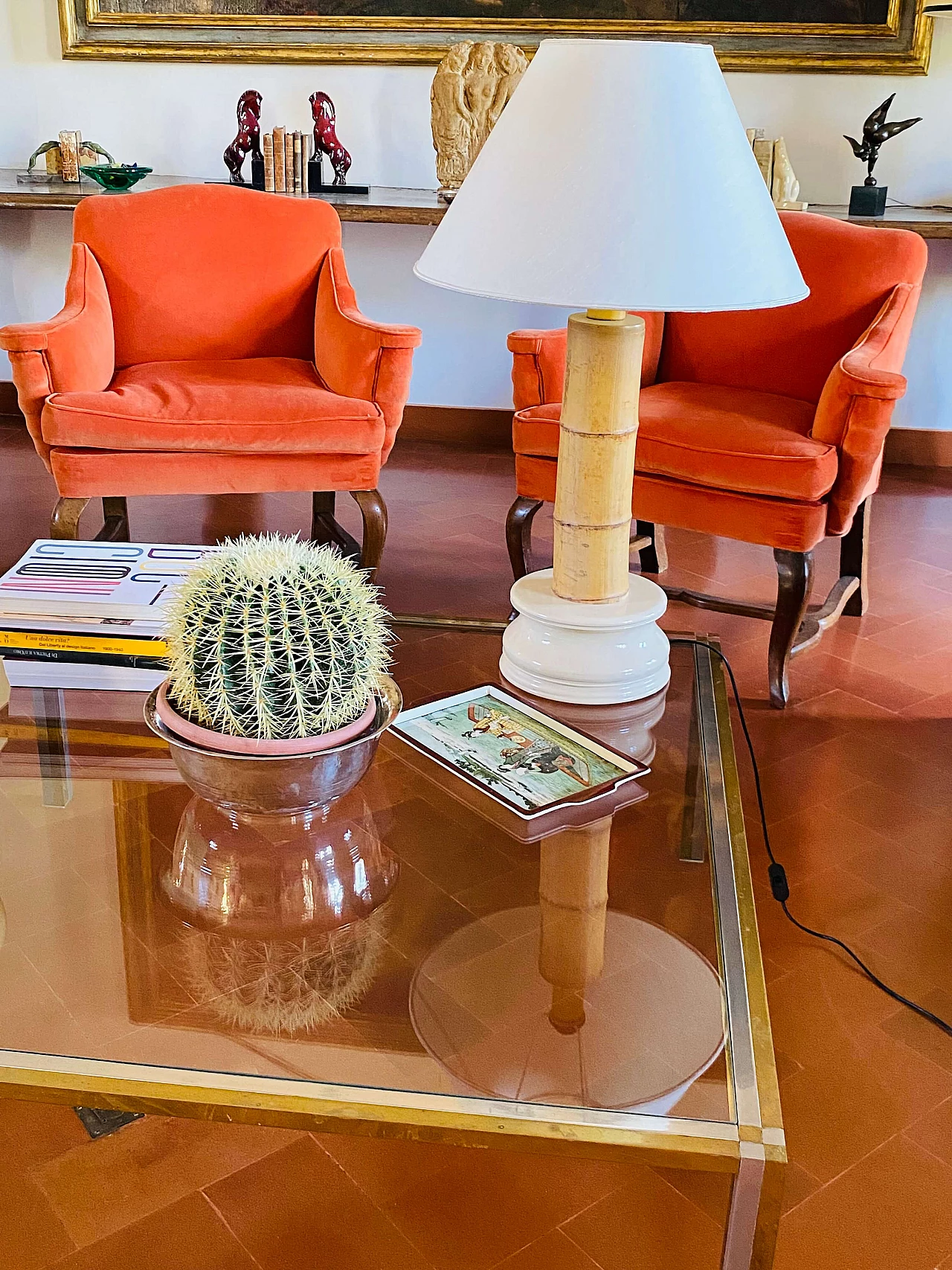 RCM 1867 Ravarini Castoldi bamboo table lamp, 1970s 5