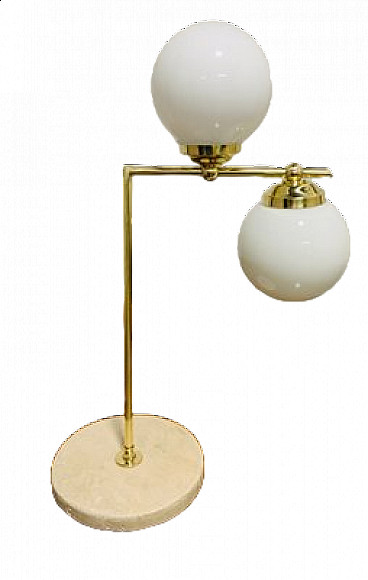 Lampada da tavolo con base in marmo, anni '40