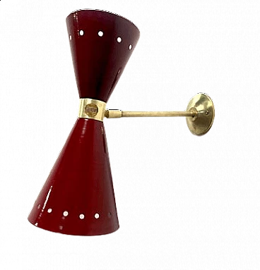 Diablo brass wall lamp, 1950s