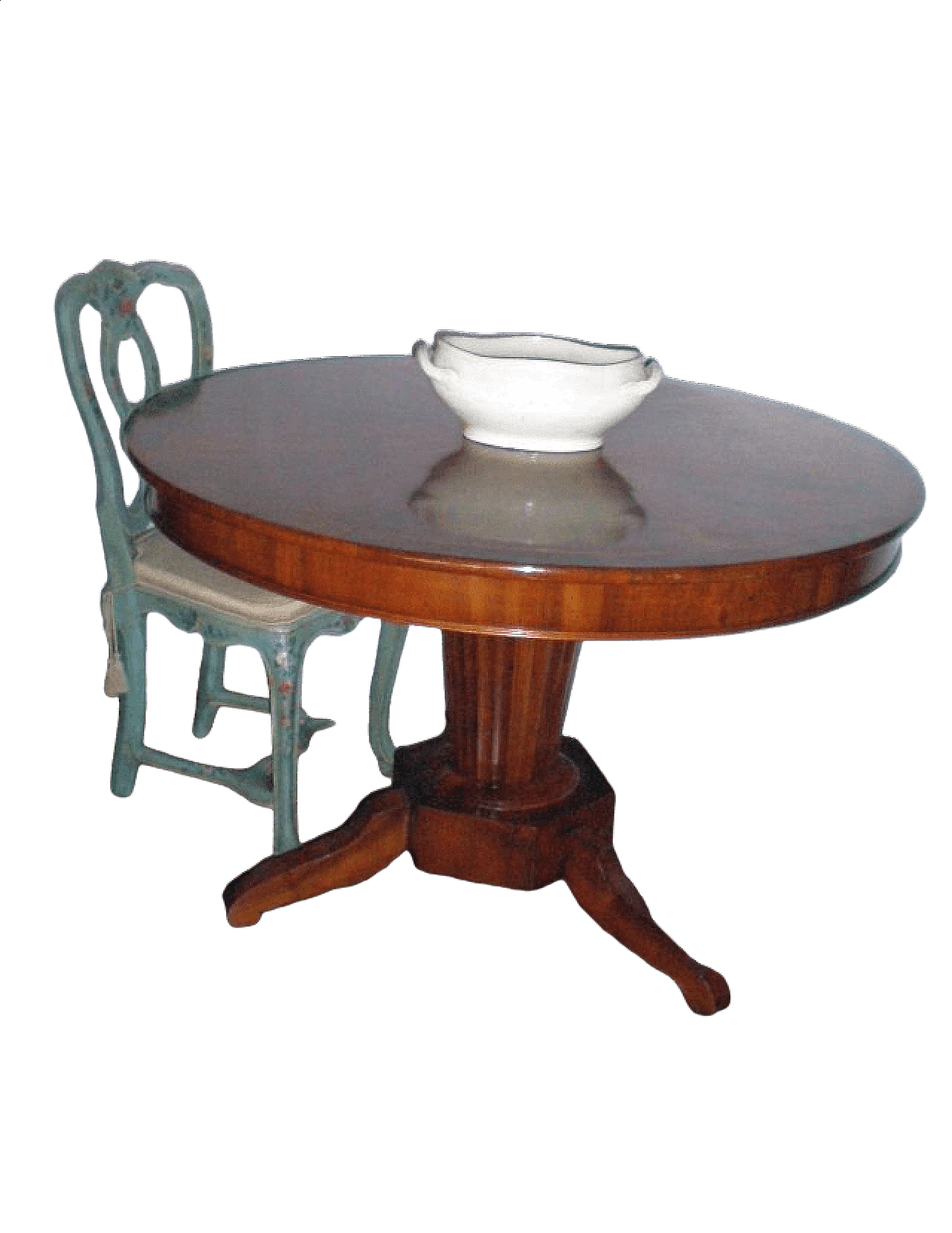 Round walnut table with drawer on fascia, 19th century 4
