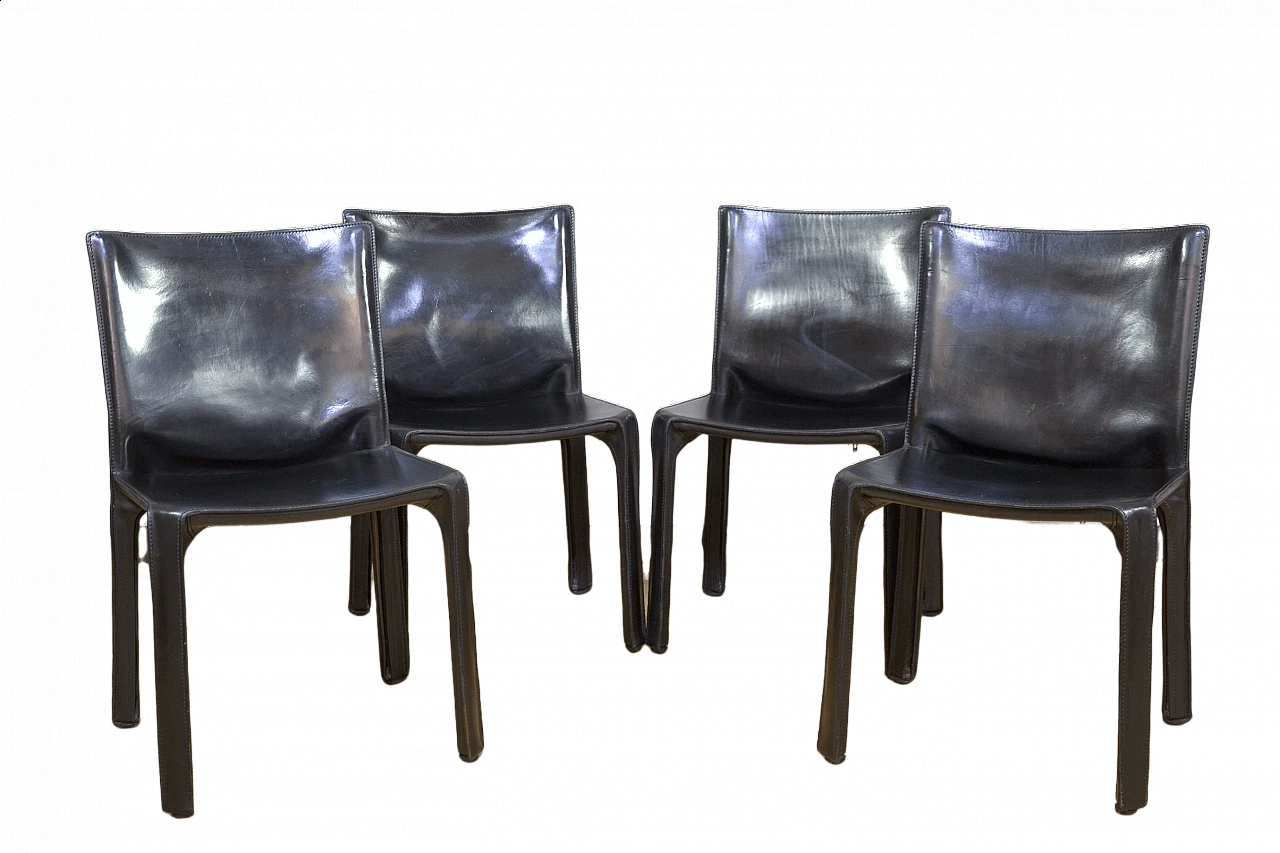 4 Cab 412 chairs by Mario Bellini for Cassina, 1970s 12