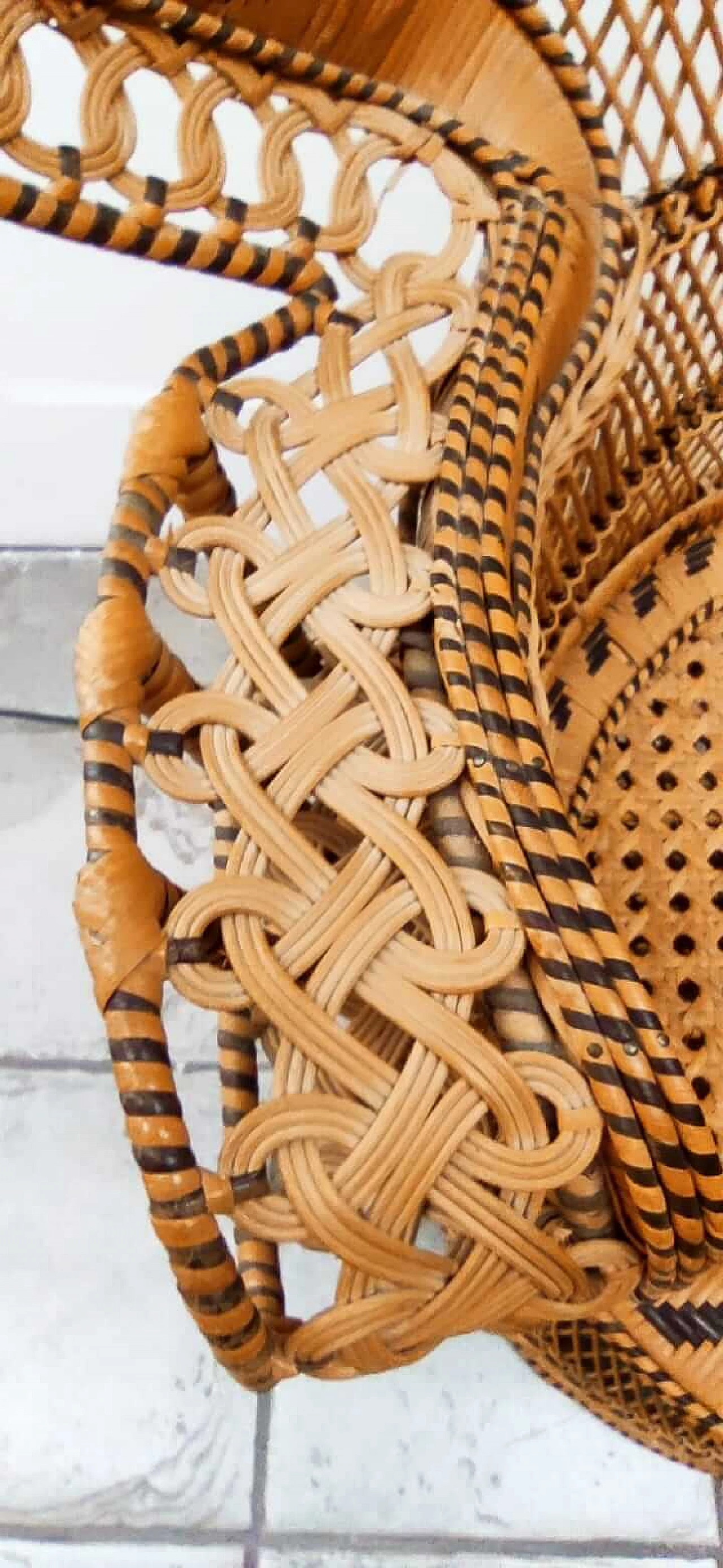 Poltrona in vimini Emmanuelle, anni '70 1