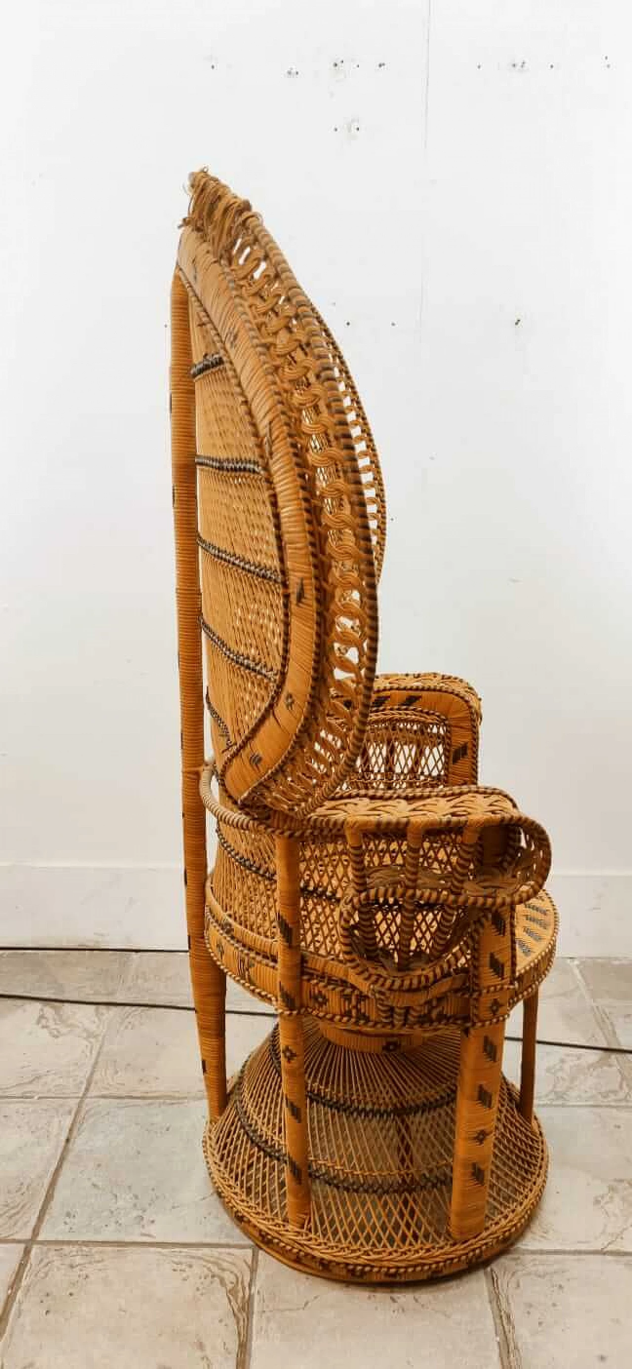 Poltrona in vimini Emmanuelle, anni '70 6