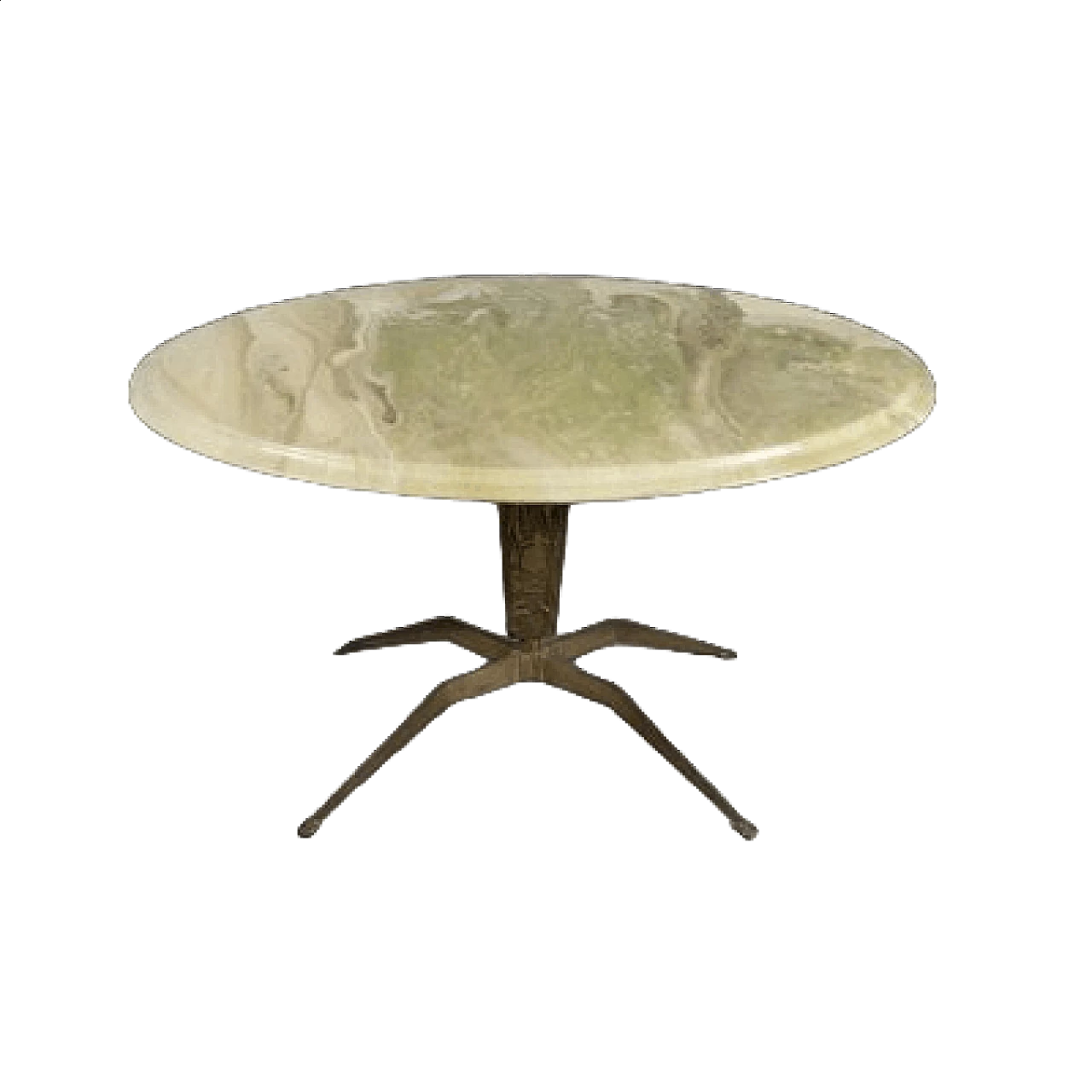Round table with brass base, 1950s 11