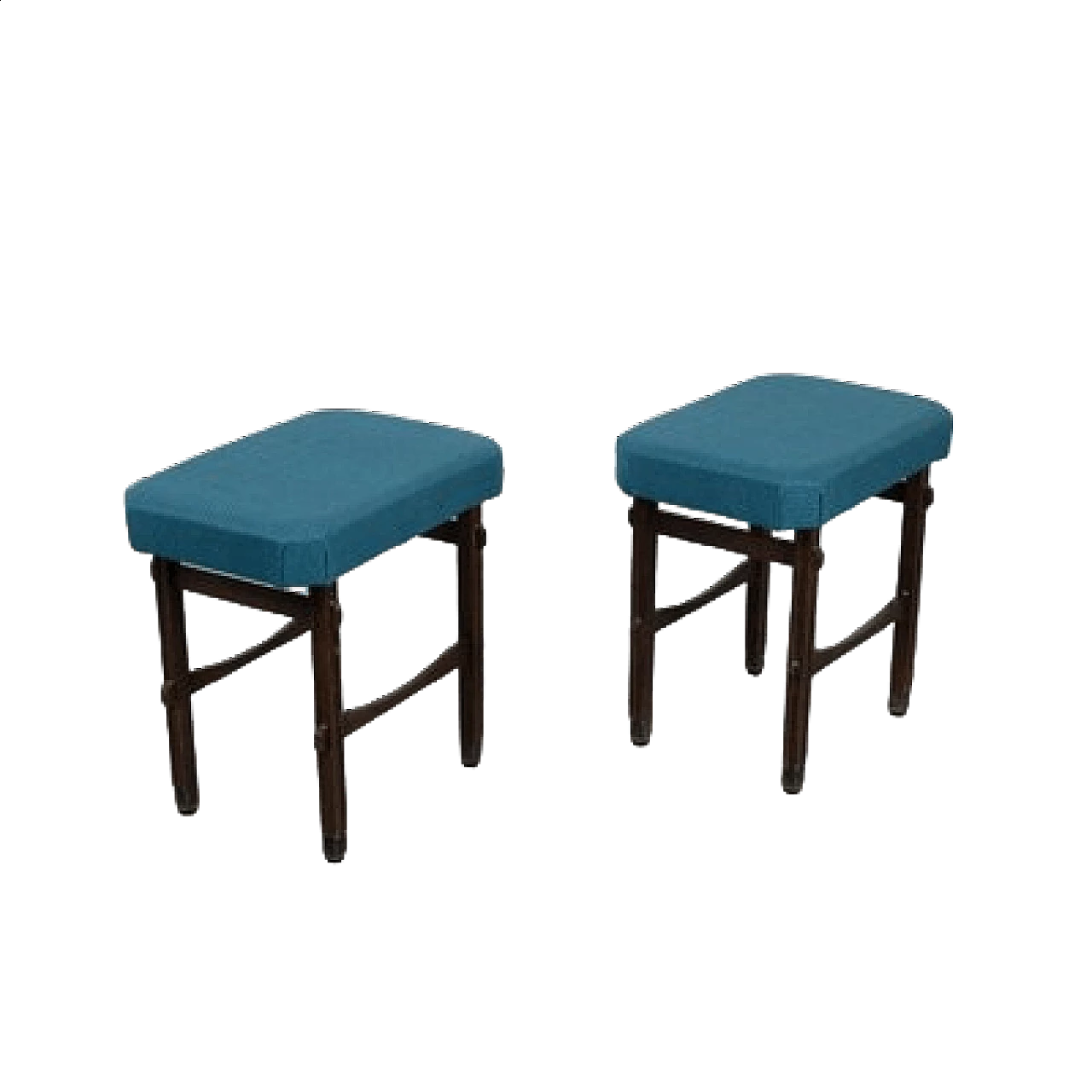 Pair of beech and fabric stools, 1950s 17