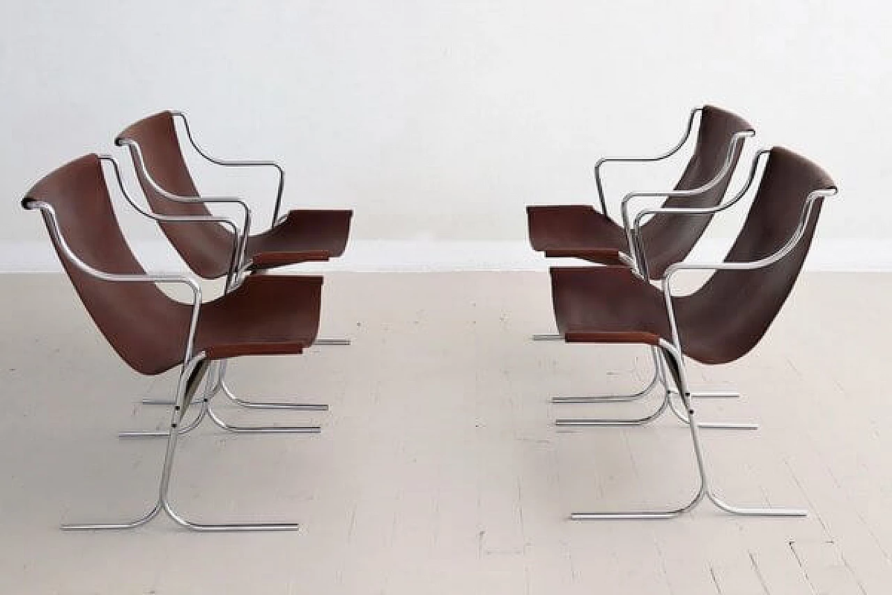 4 Armchairs by Ross Littell for ICF De Padova, 1960s 20
