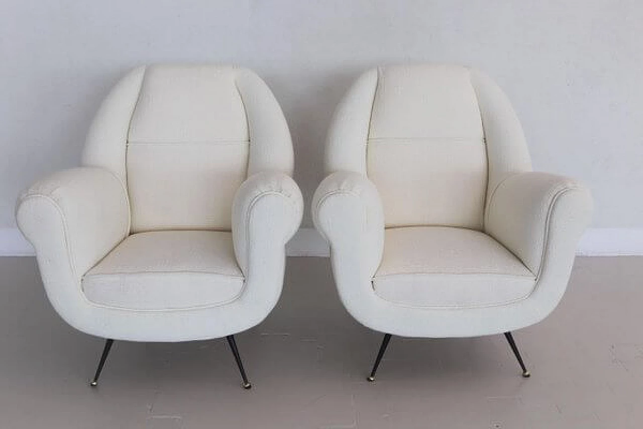 Pair of armchairs attributed to Gigi Radice, 1960s 2