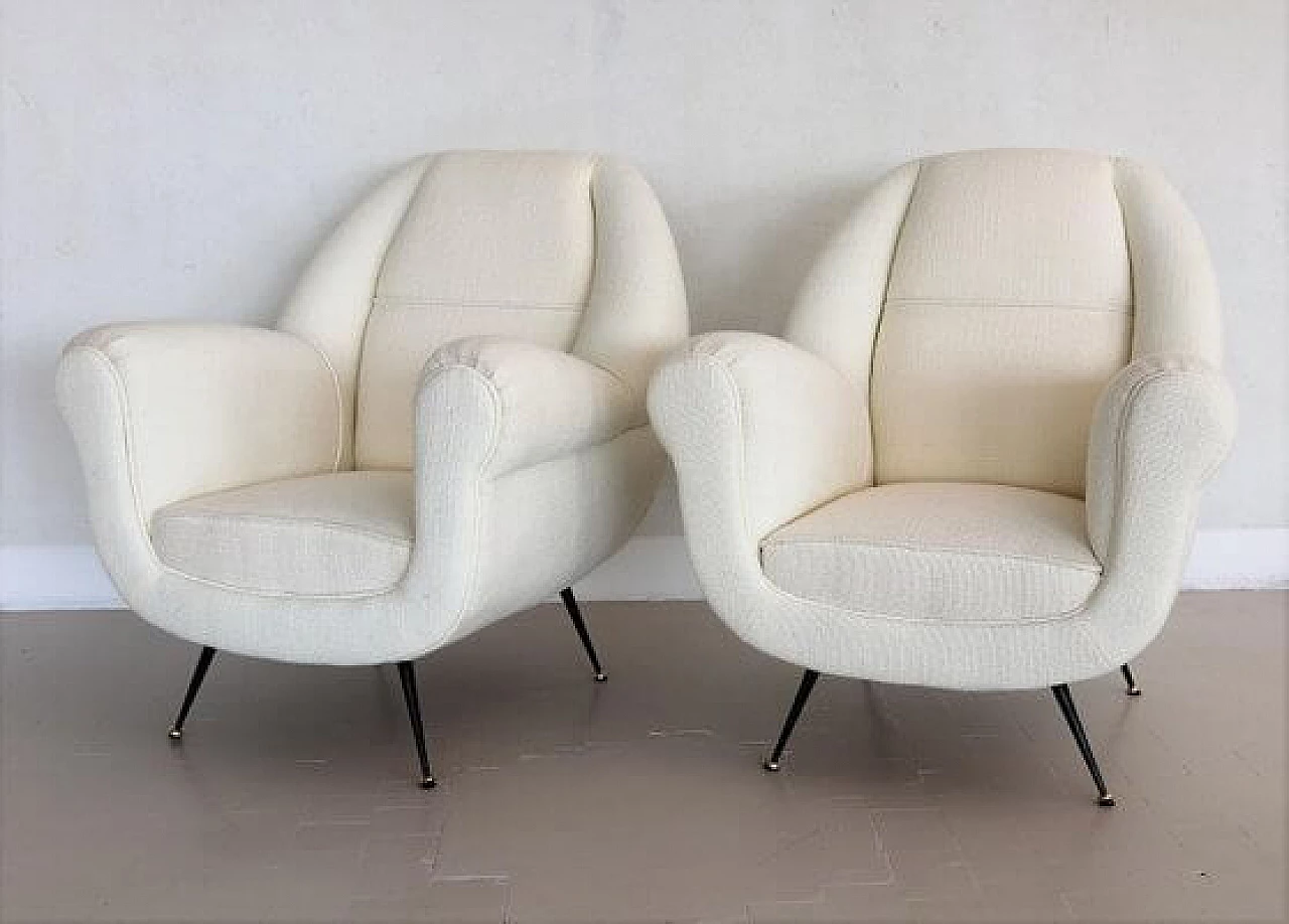 Pair of armchairs attributed to Gigi Radice, 1960s 3