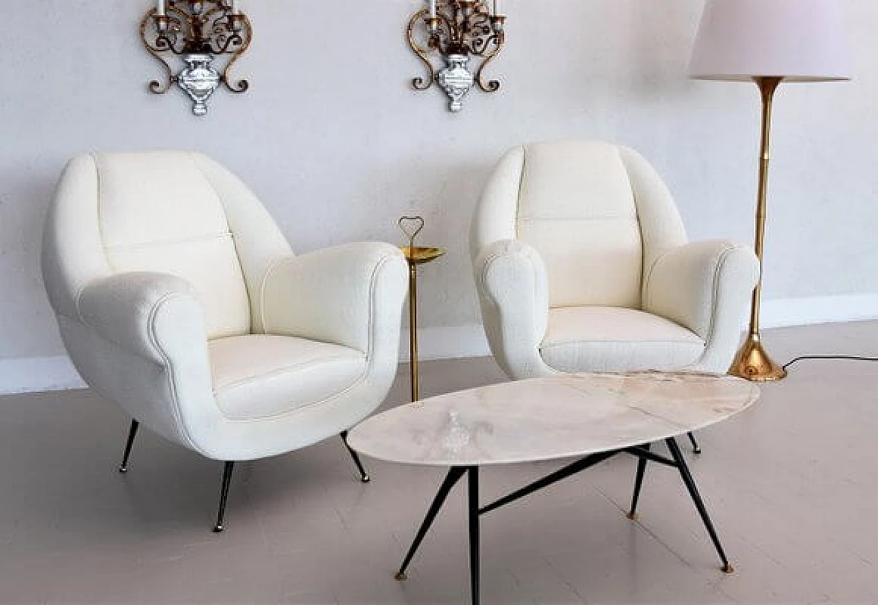 Pair of armchairs attributed to Gigi Radice, 1960s 4
