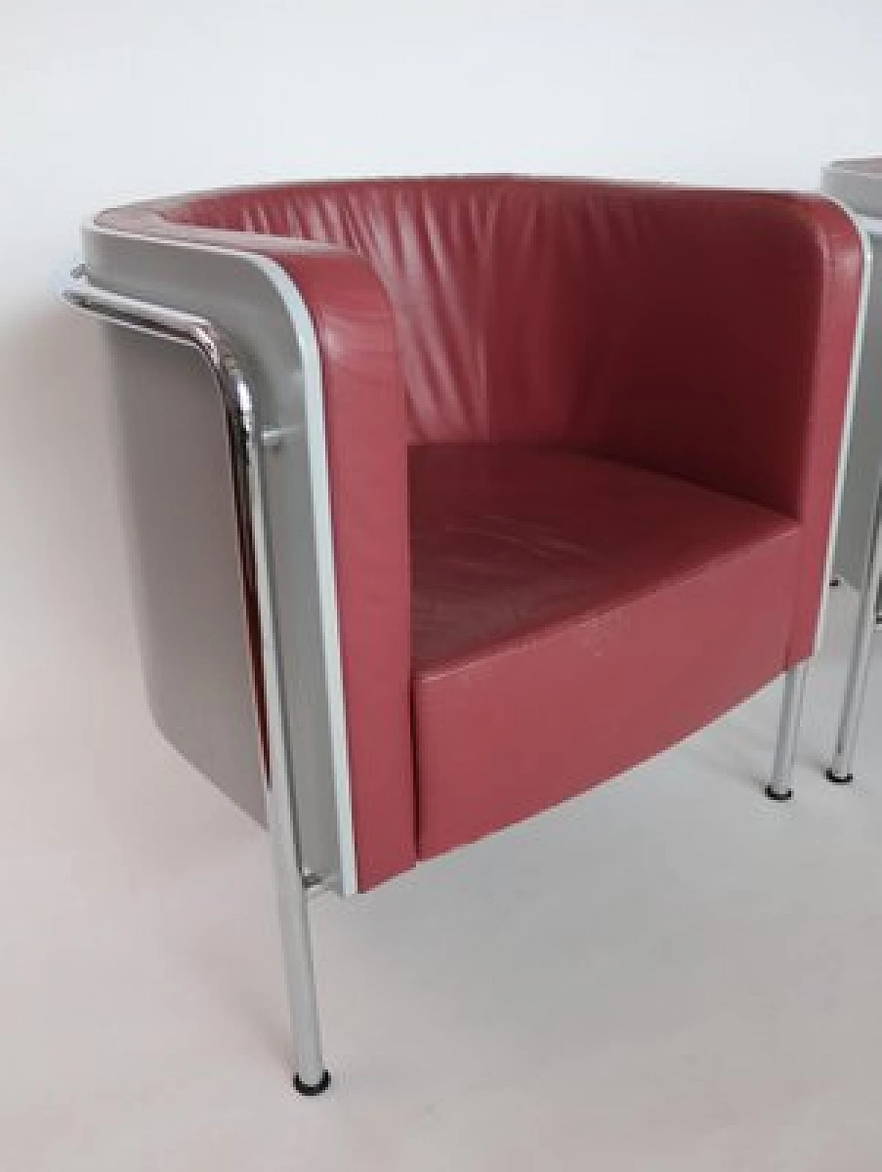 Coppia di poltrone in legno curvato e pelle di Zschocke per Thonet, anni '90 8