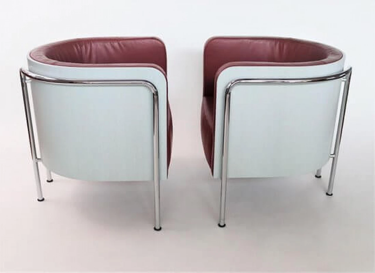 Coppia di poltrone in legno curvato e pelle di Zschocke per Thonet, anni '90 12