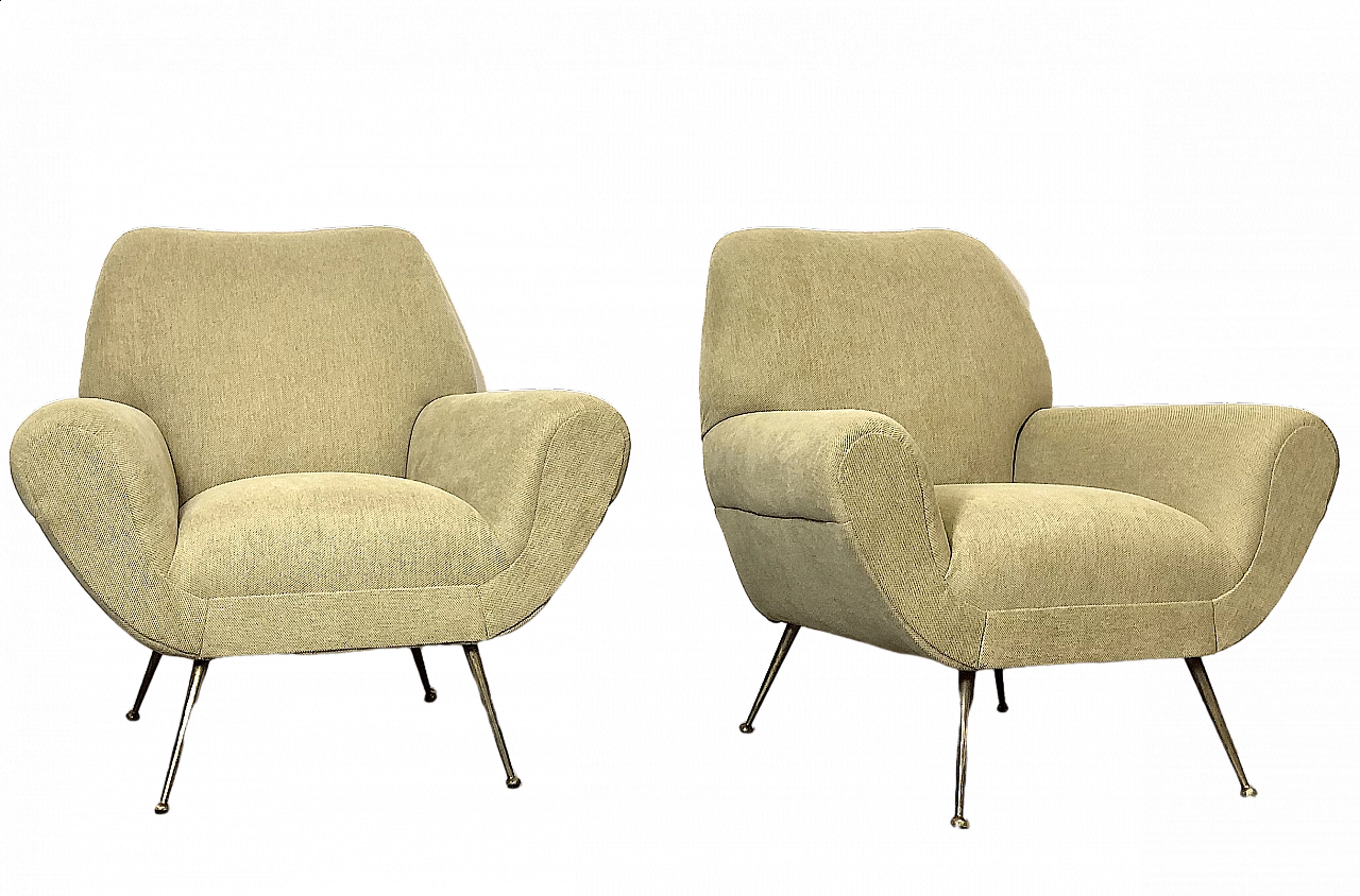 Pair of armchairs by Gigi Radice for Minotti, 1950s 15