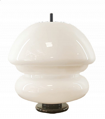 White glass table lamp, 1970s