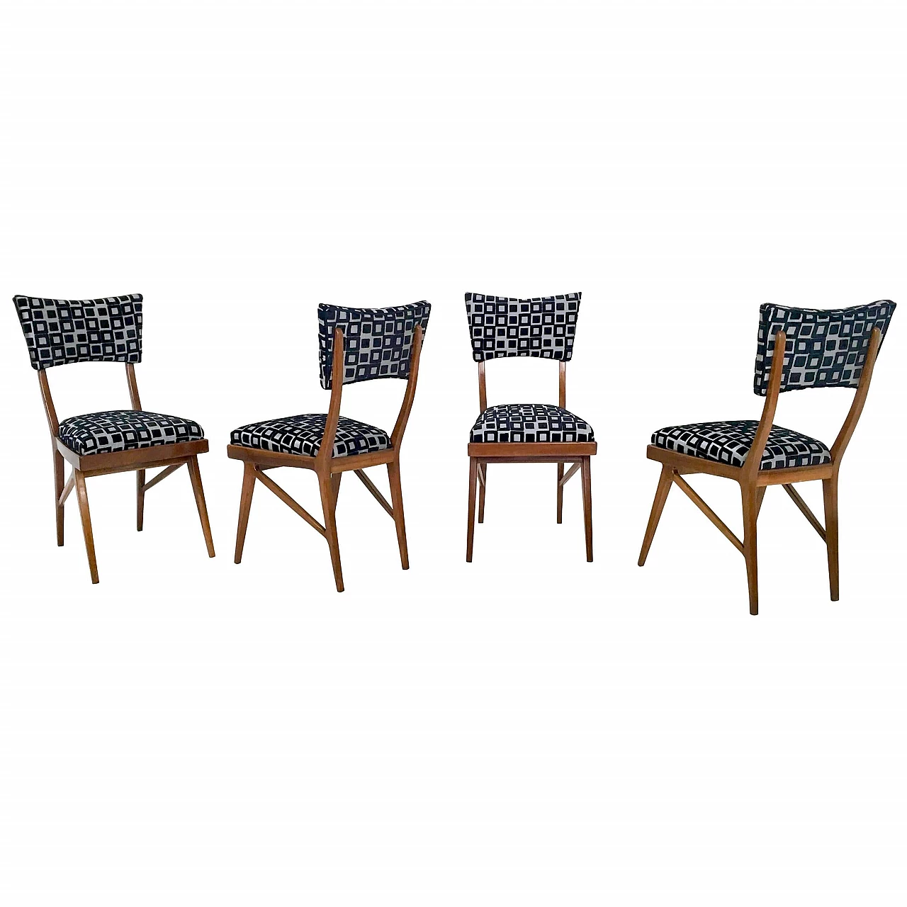 4 Black and white chairs in the style of Ico Parisi, 1950s 8