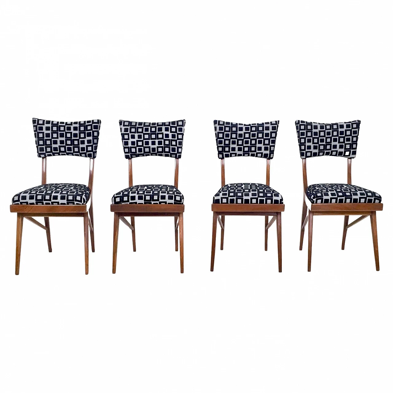 4 Black and white chairs in the style of Ico Parisi, 1950s 10