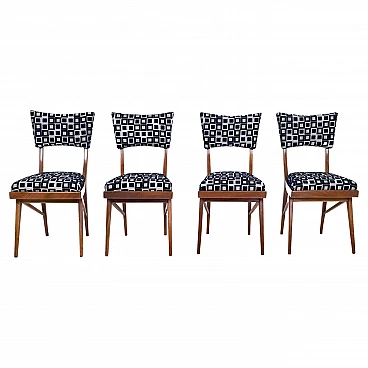 4 Black and white chairs in the style of Ico Parisi, 1950s