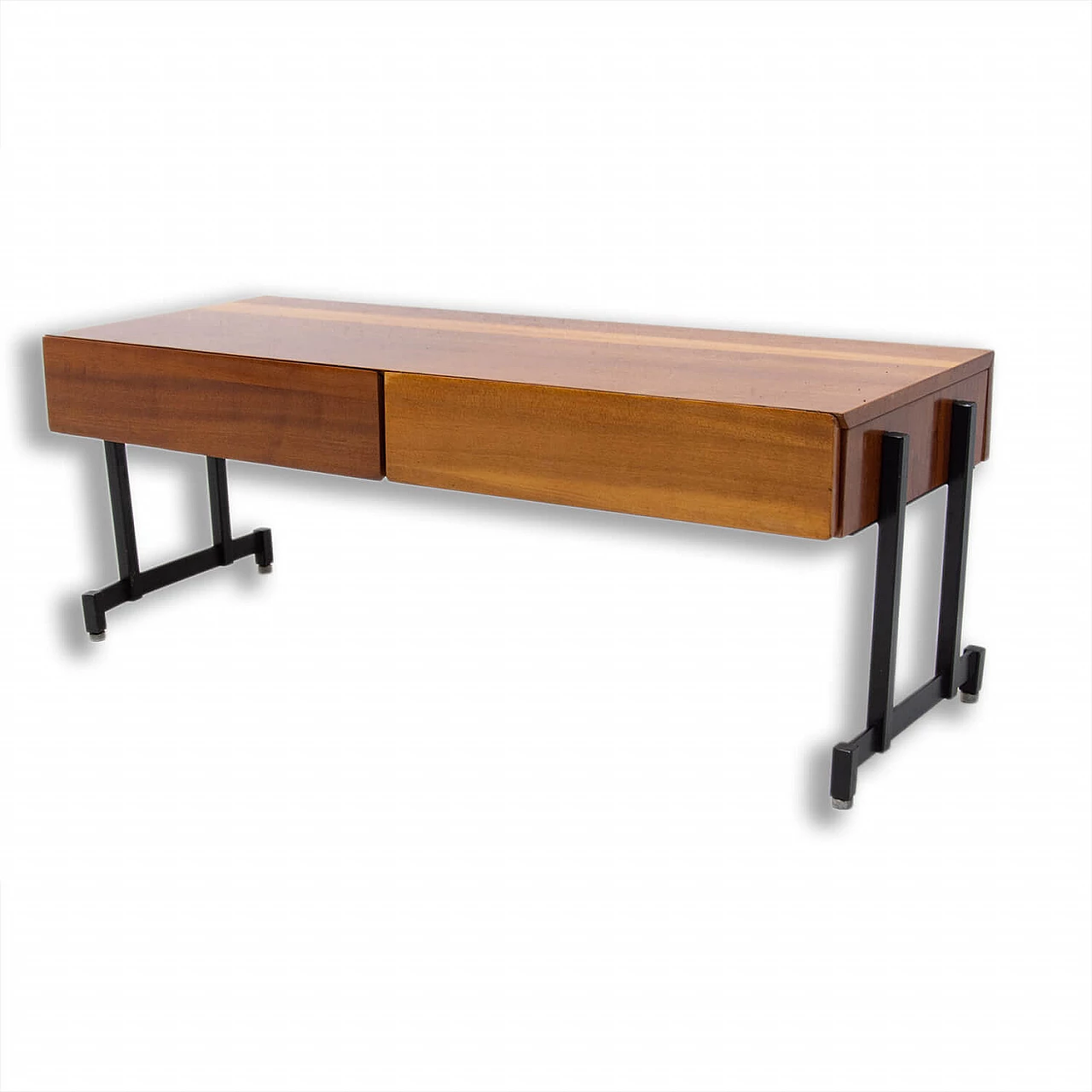 Mahogany side table with iron structure, 1970s 1