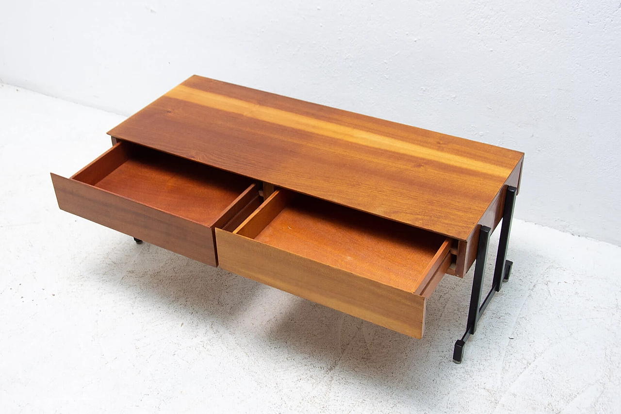 Mahogany side table with iron structure, 1970s 4