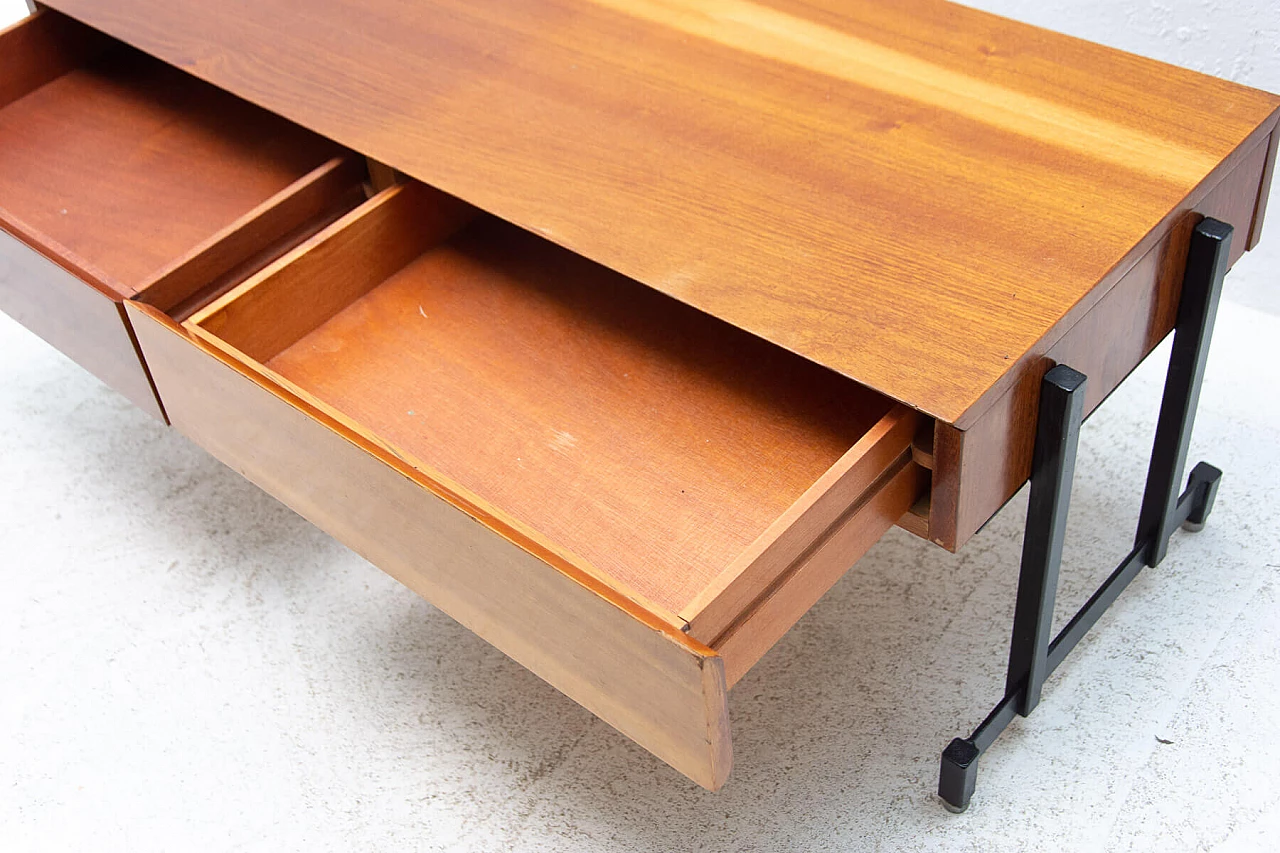 Mahogany side table with iron structure, 1970s 6