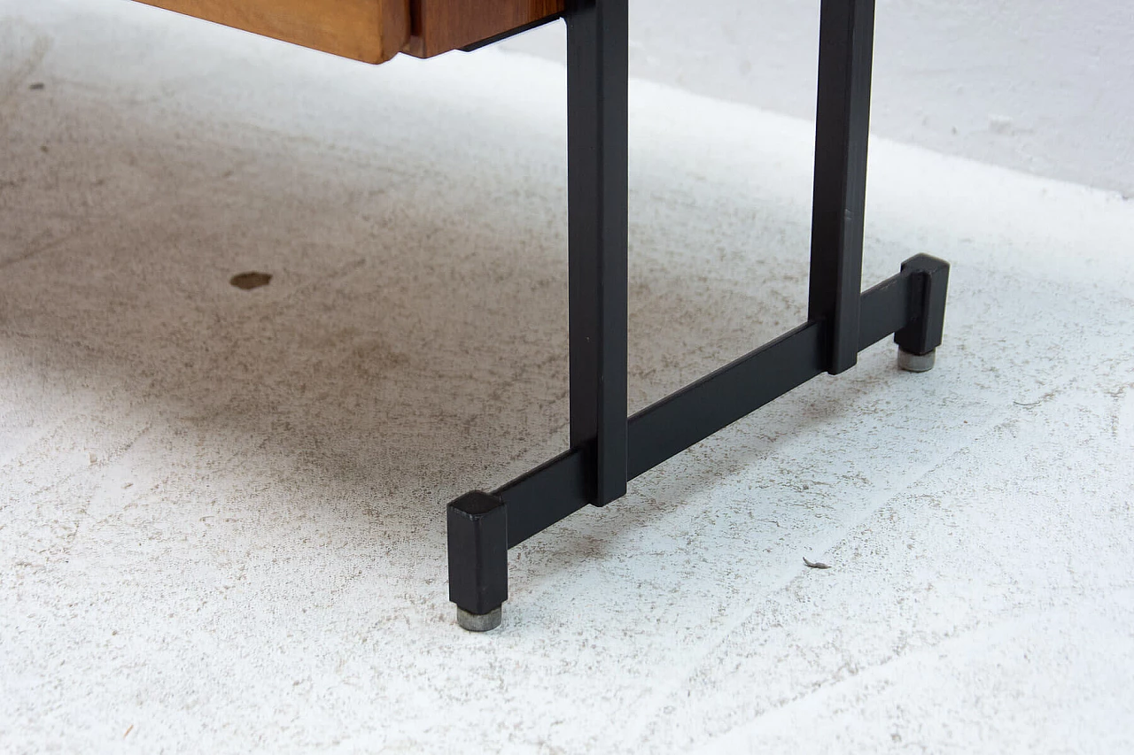 Mahogany side table with iron structure, 1970s 9