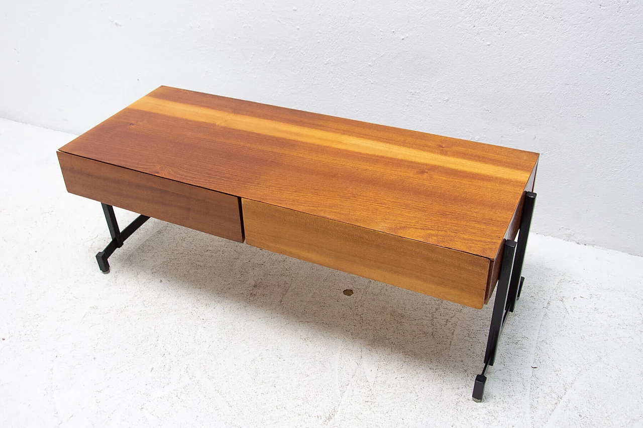 Mahogany side table with iron structure, 1970s 11